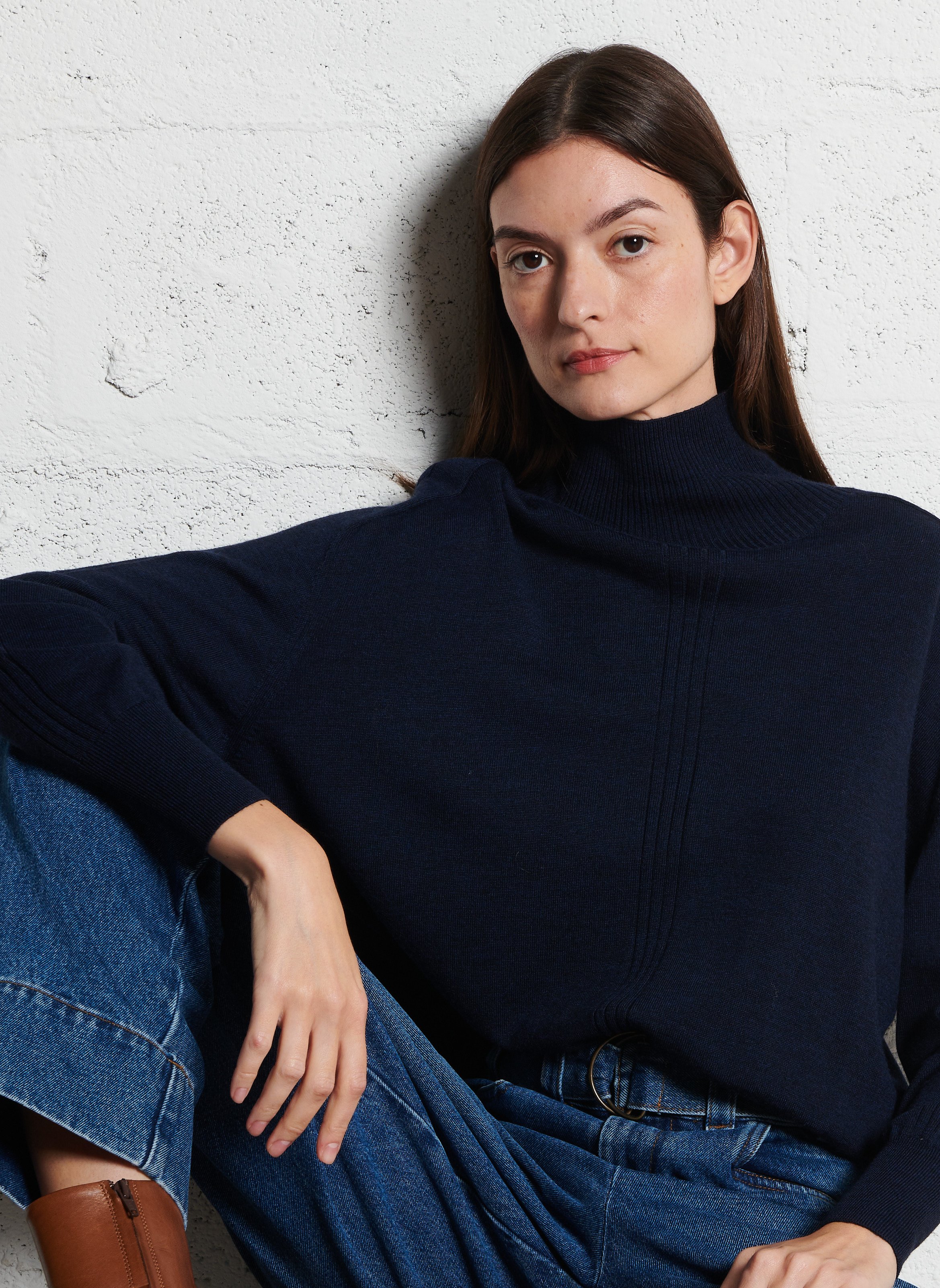 Wool turtleneck SOEUR Blue