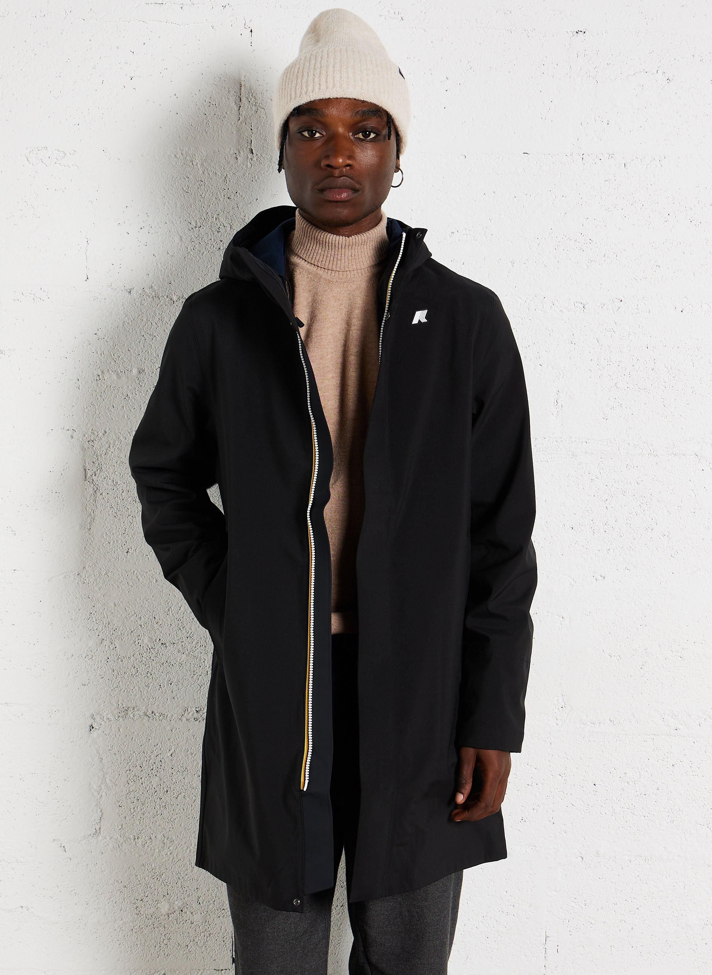 Parka with high collar and fitted hood K-WAY