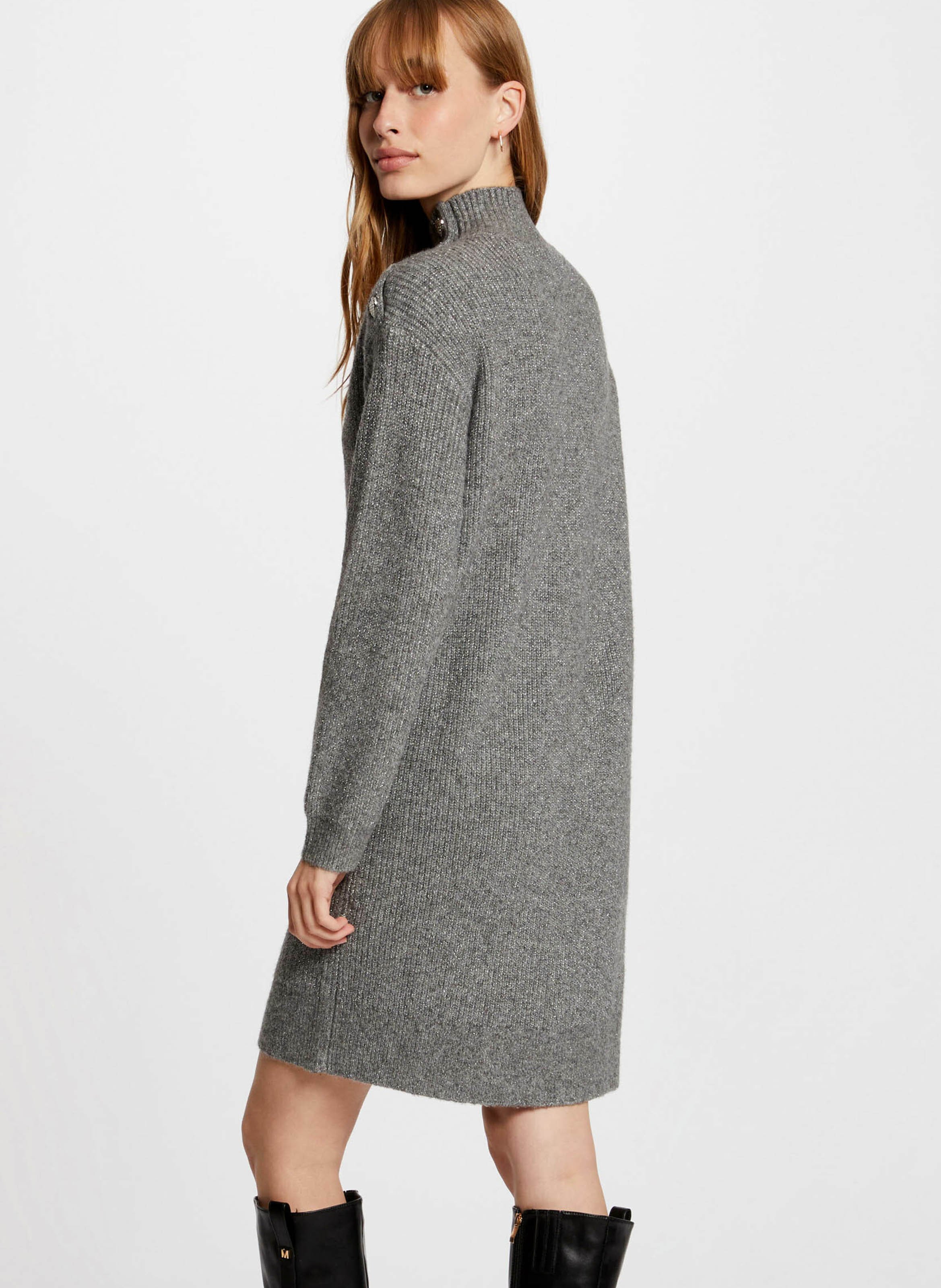 Robe pull droite à col montant MORGAN Gris