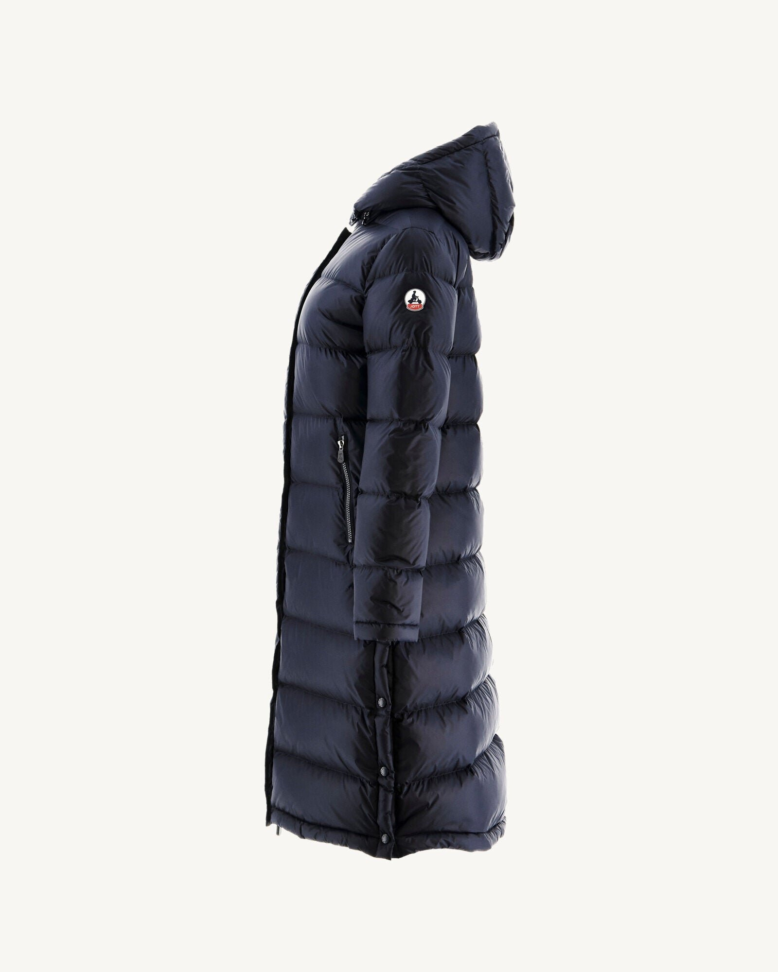 Long hooded puffer coat for extreme cold Karachi JOTT Blue