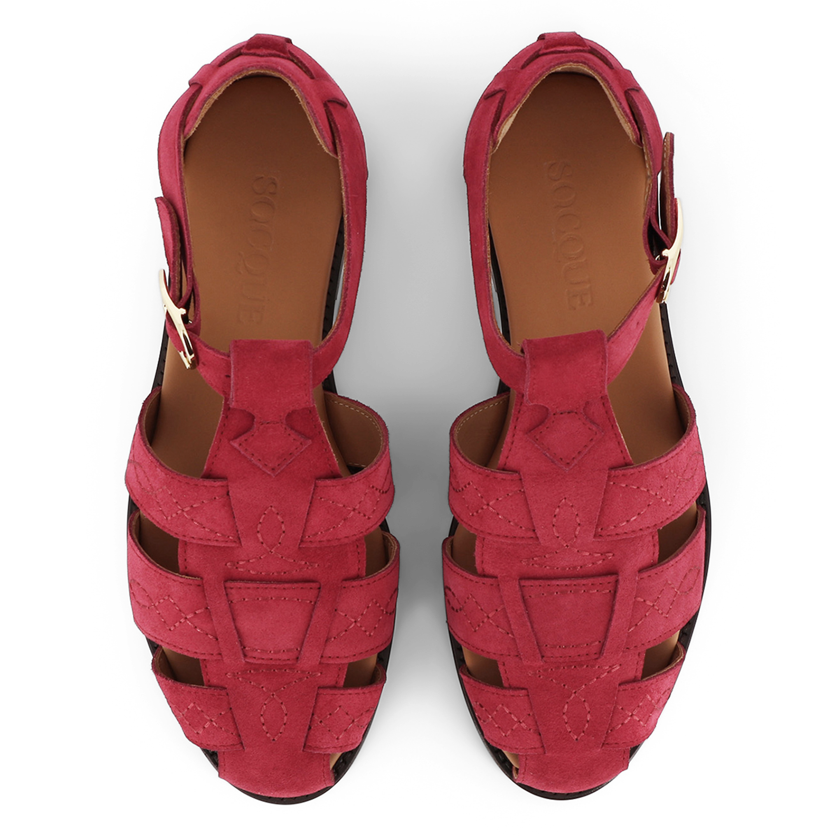 Méduse en cuir velours SOCQUE PARIS Rose