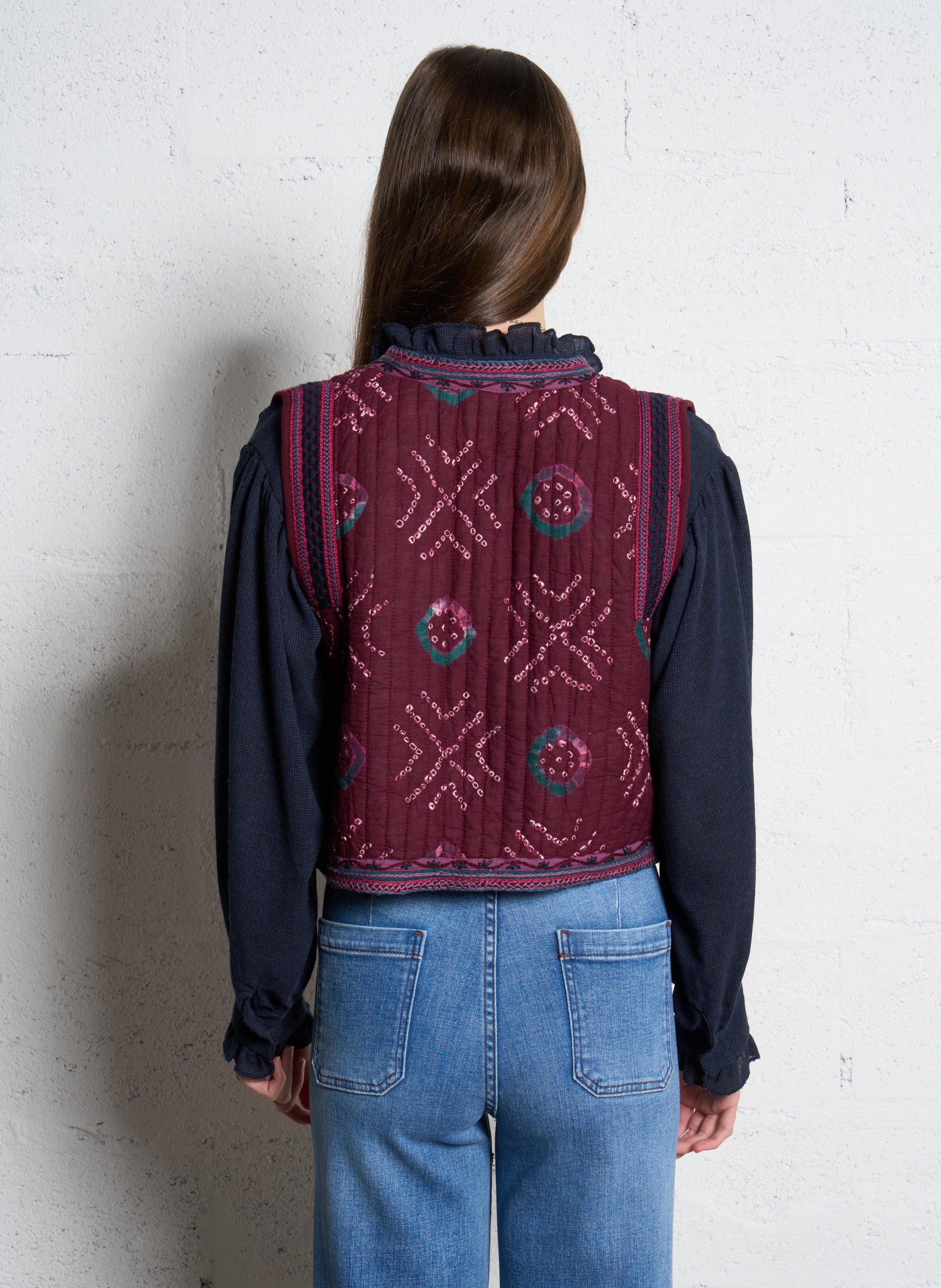 Sleeveless cotton jacket MAISON HOTEL Purple