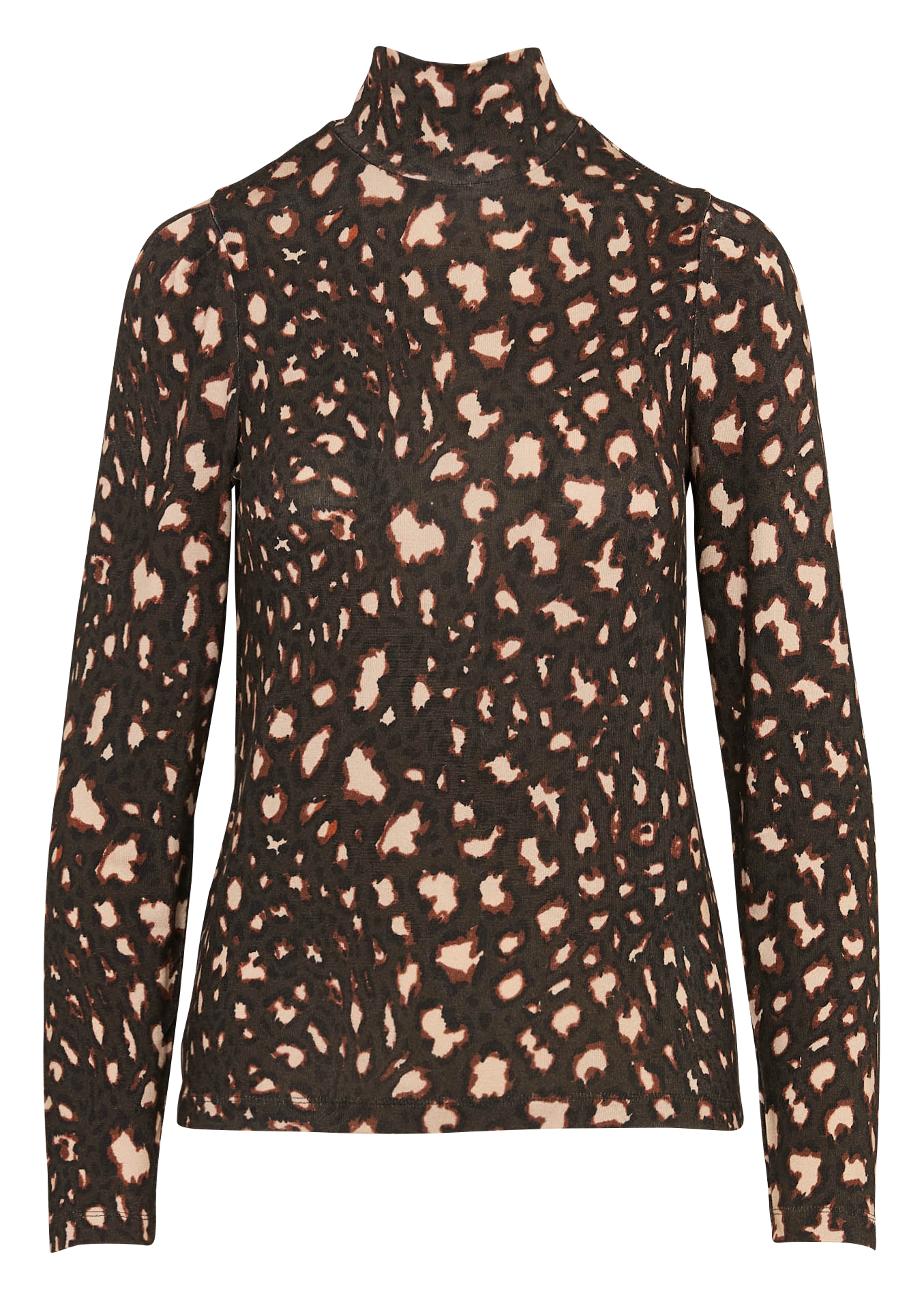 Tee-shirt col montant à imprimé léopard ONE STEP Vert