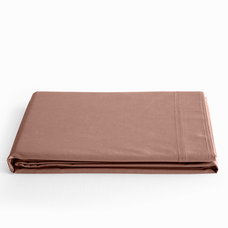 Flat sheet "premium" for single & double beds COTON PUR Pink