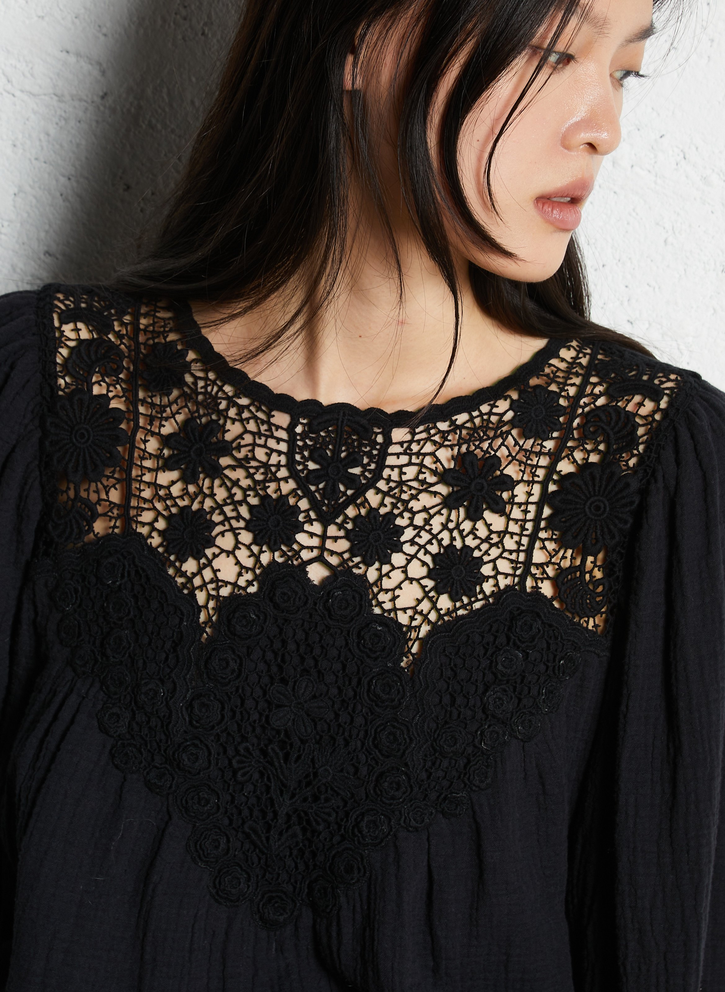 Oversized cotton blouse LOUISE MISHA Black