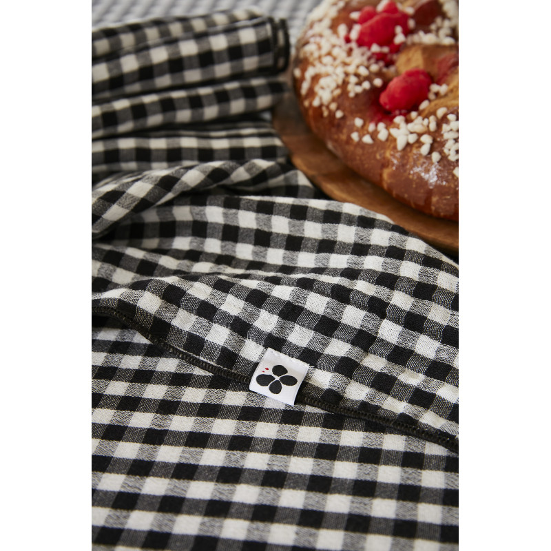 Lot de 2 essuie-mains en gaze de coton L'EFFET PAPILLON Noir