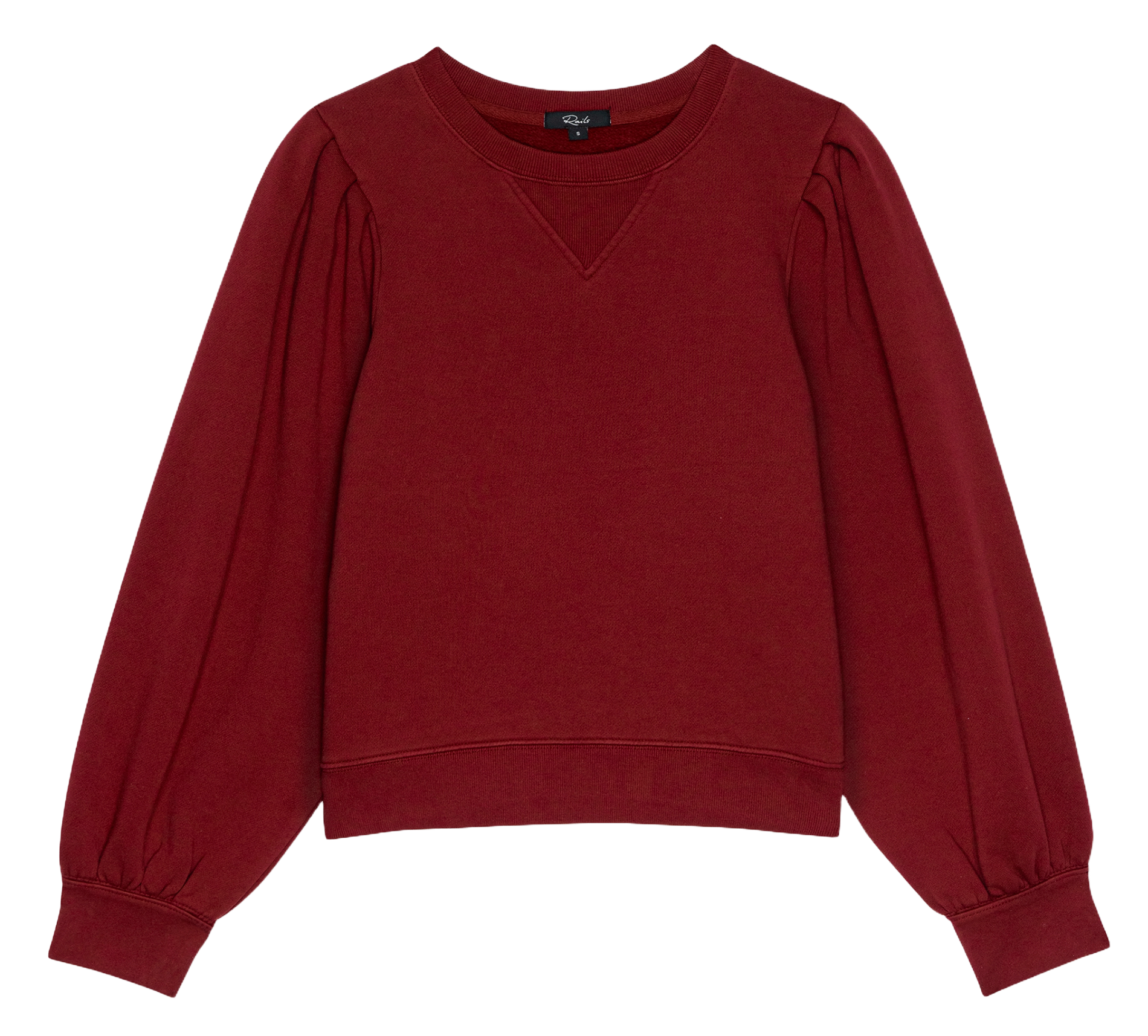 Sweat uni à manches bouffantes RAILS Rouge