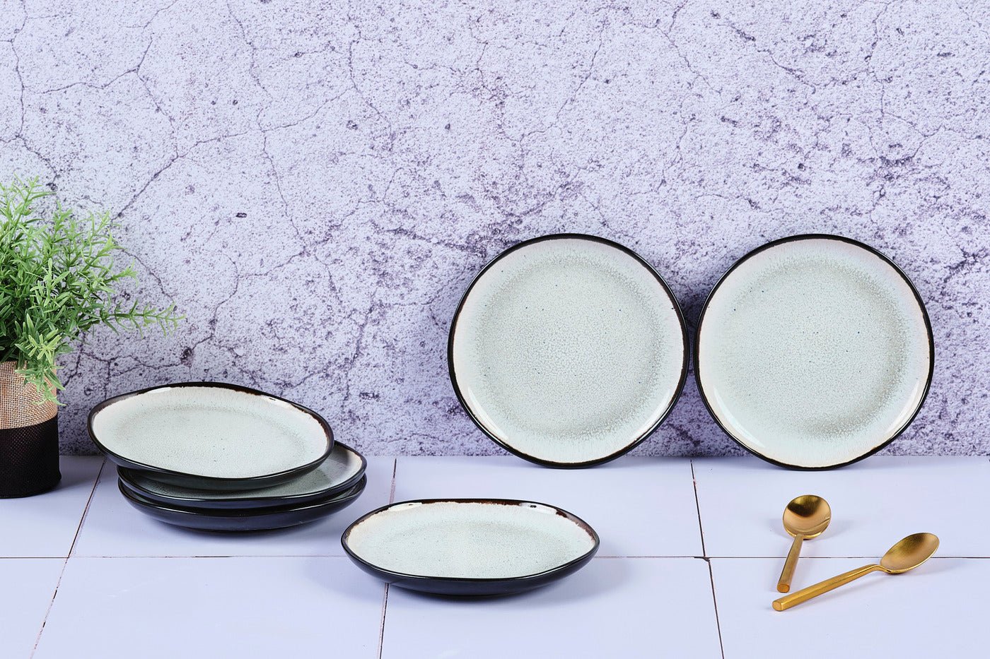 Iris Plate ø16cm - 6 pieces - Ivory White BJORN White