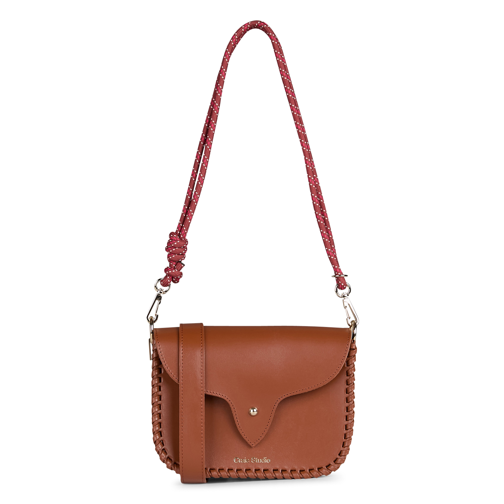 Sac bandoulière en cuir CRAIE STUDIO Marron