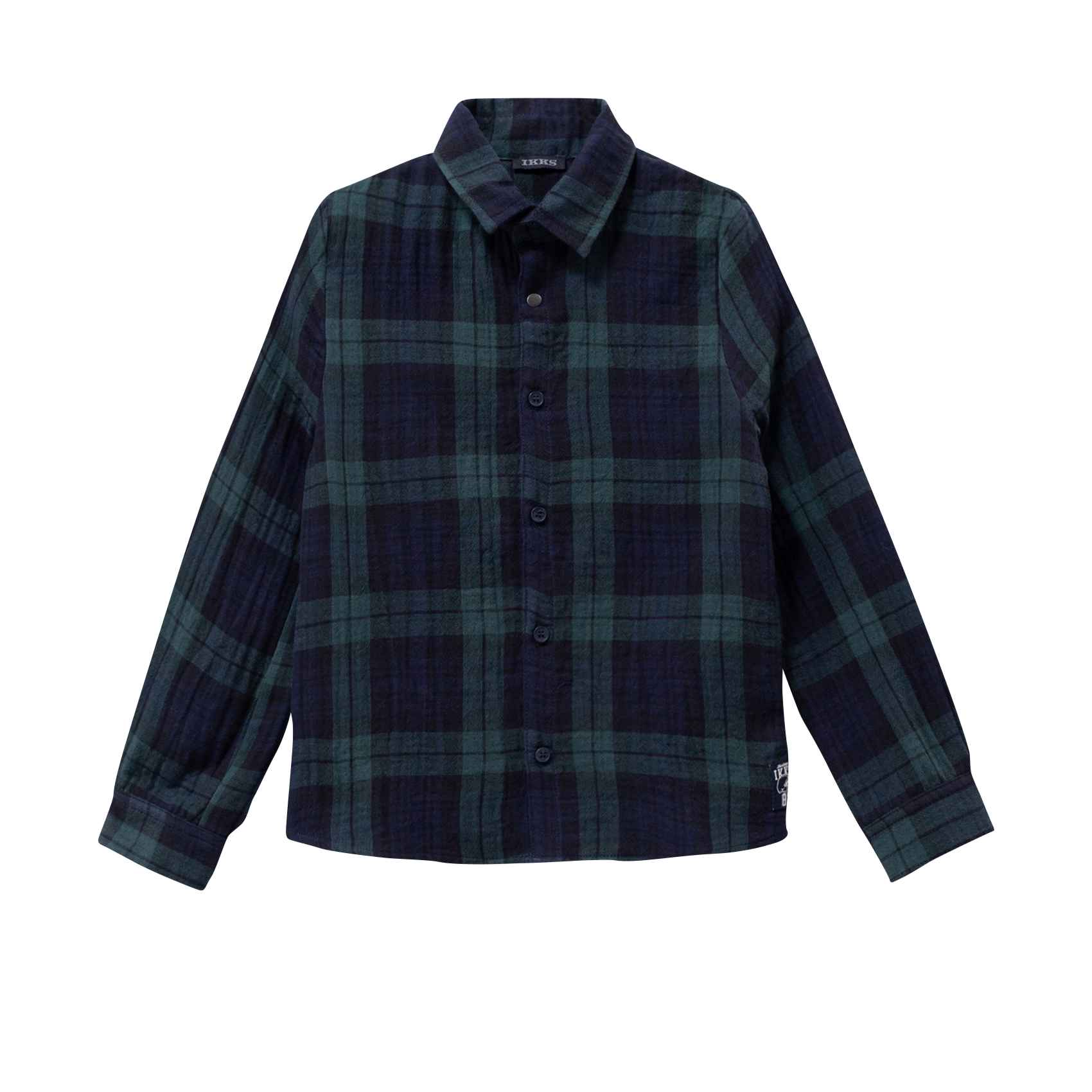 Rechte blouse met ruitjes van katoen IKKS JUNIOR Groen