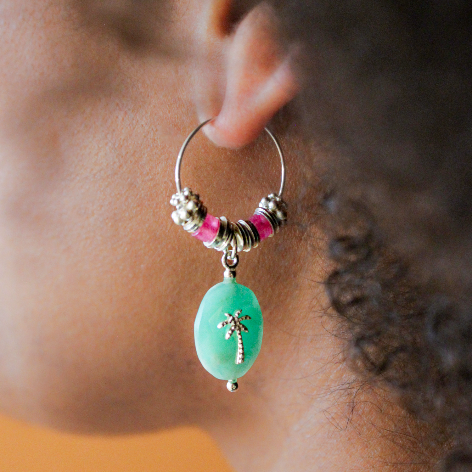 Créoles palmier - flora L'ATELIER DES DAMES Silver