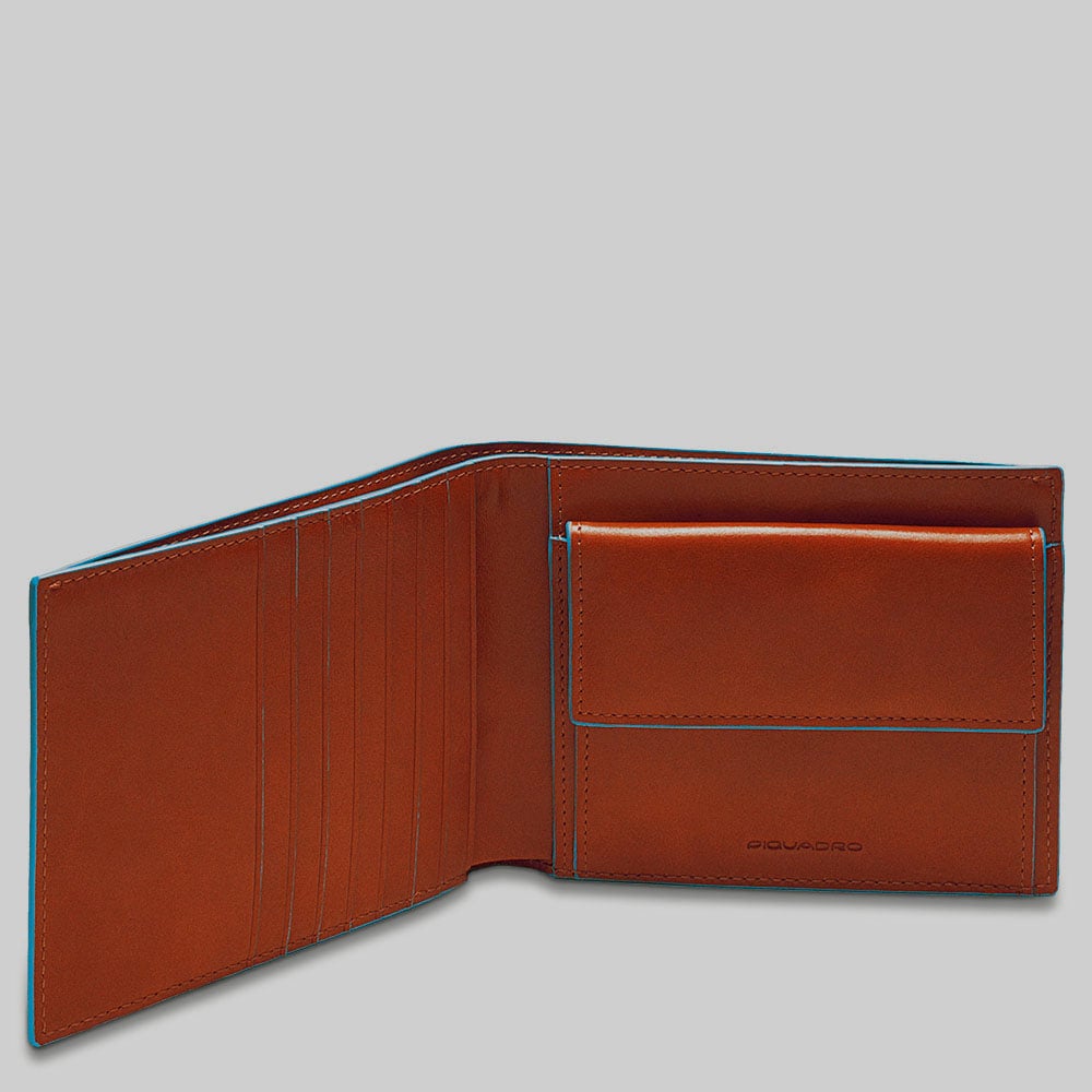 Babylon leather wallet PIQUADRO Blue