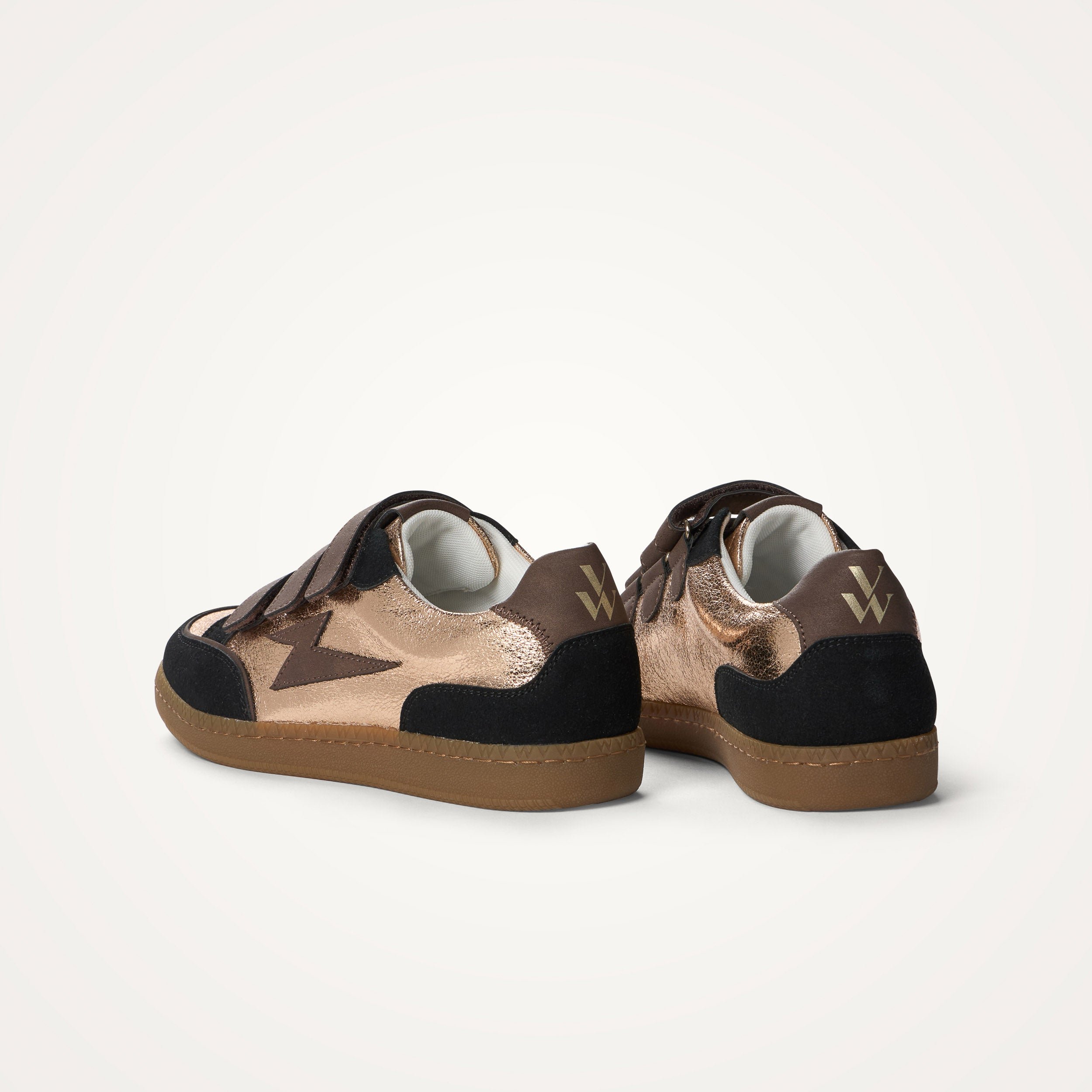 Baskets basses rétro à scratchs VANESSA WU Doré