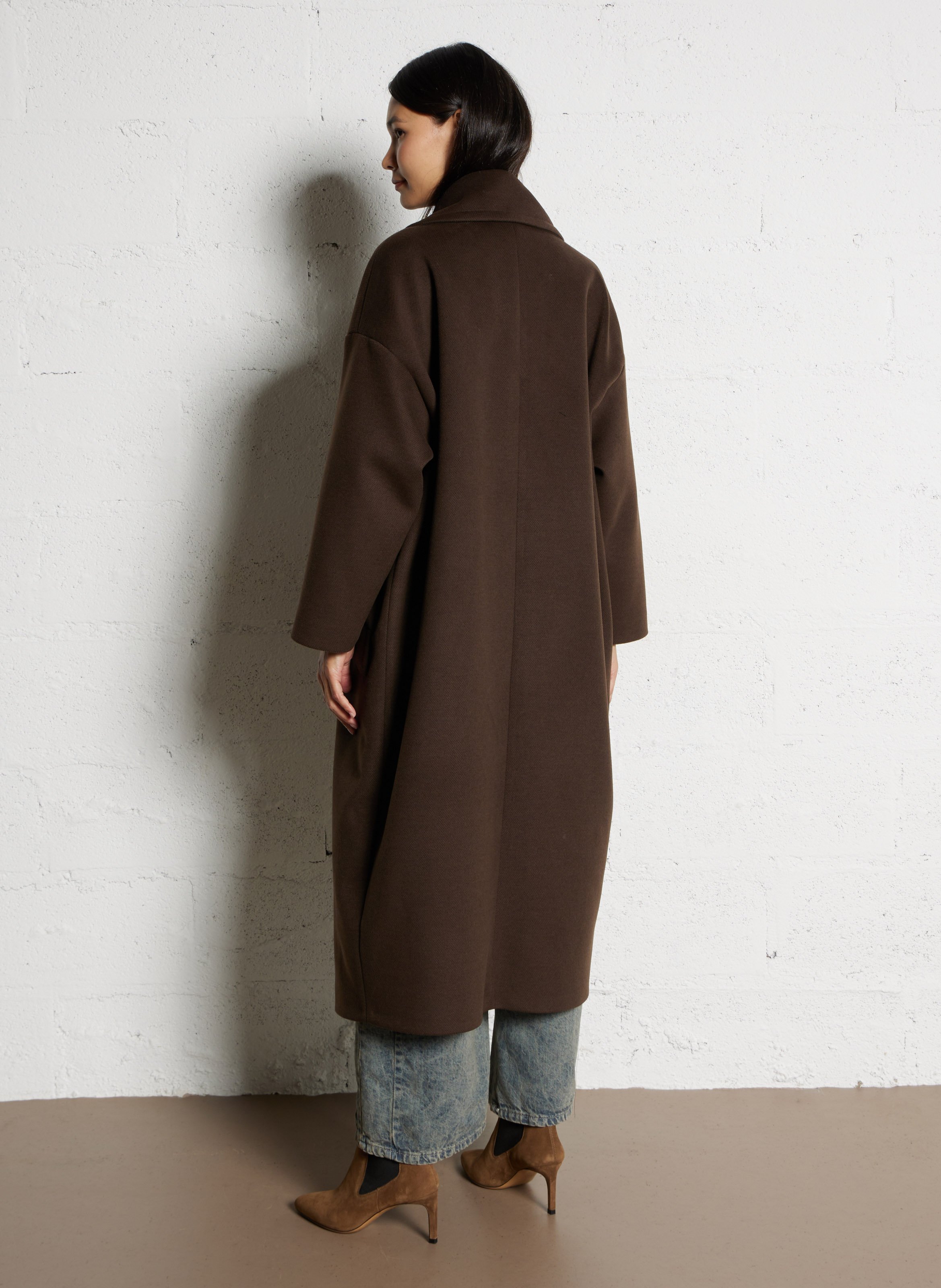 Manteau oversize col tailleur IMPERIAL Marron