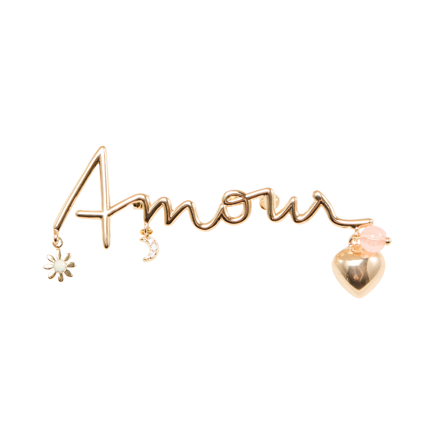 Mixed brass brooch DES PETITS HAUTS Golden