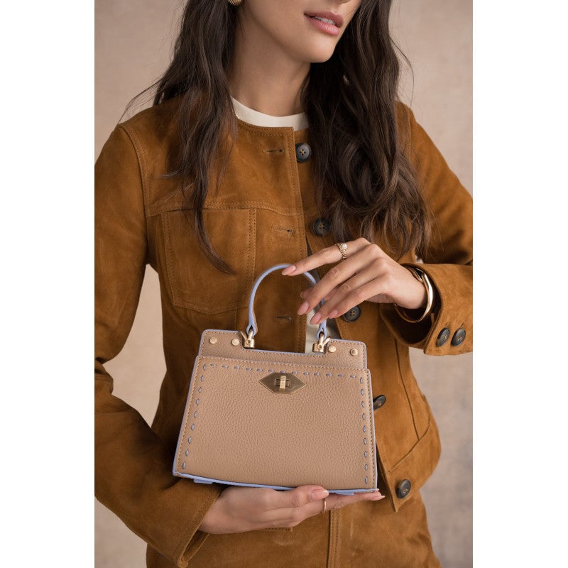 Handbag - cowhide leather POURCHET Brown