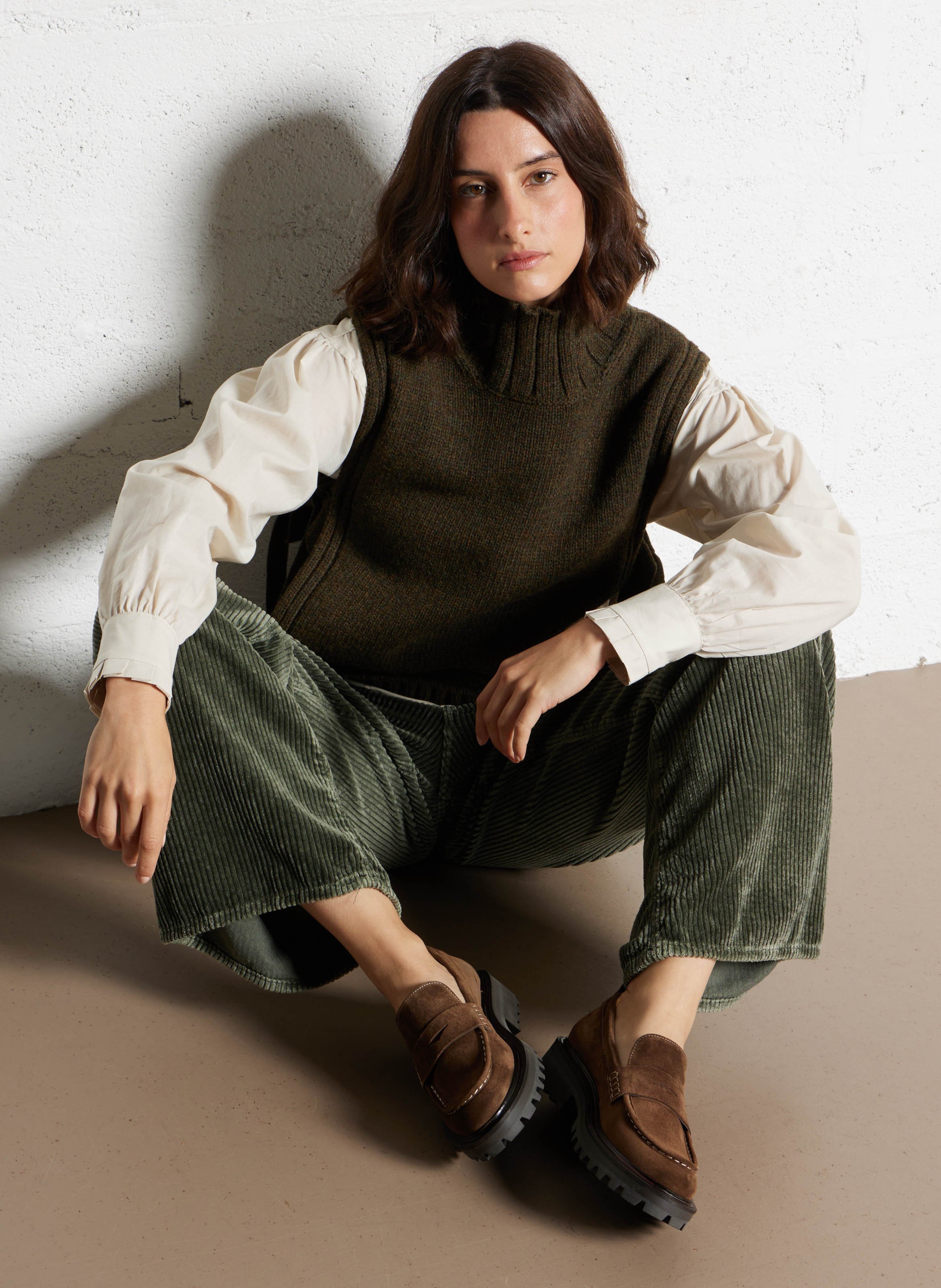 Effen suède leren mocassins BILLI BI Bruin