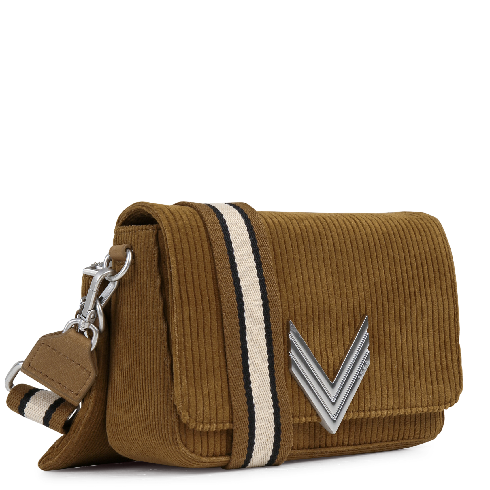 Corduroy shoulder bag in 3 parts IKKS Beige