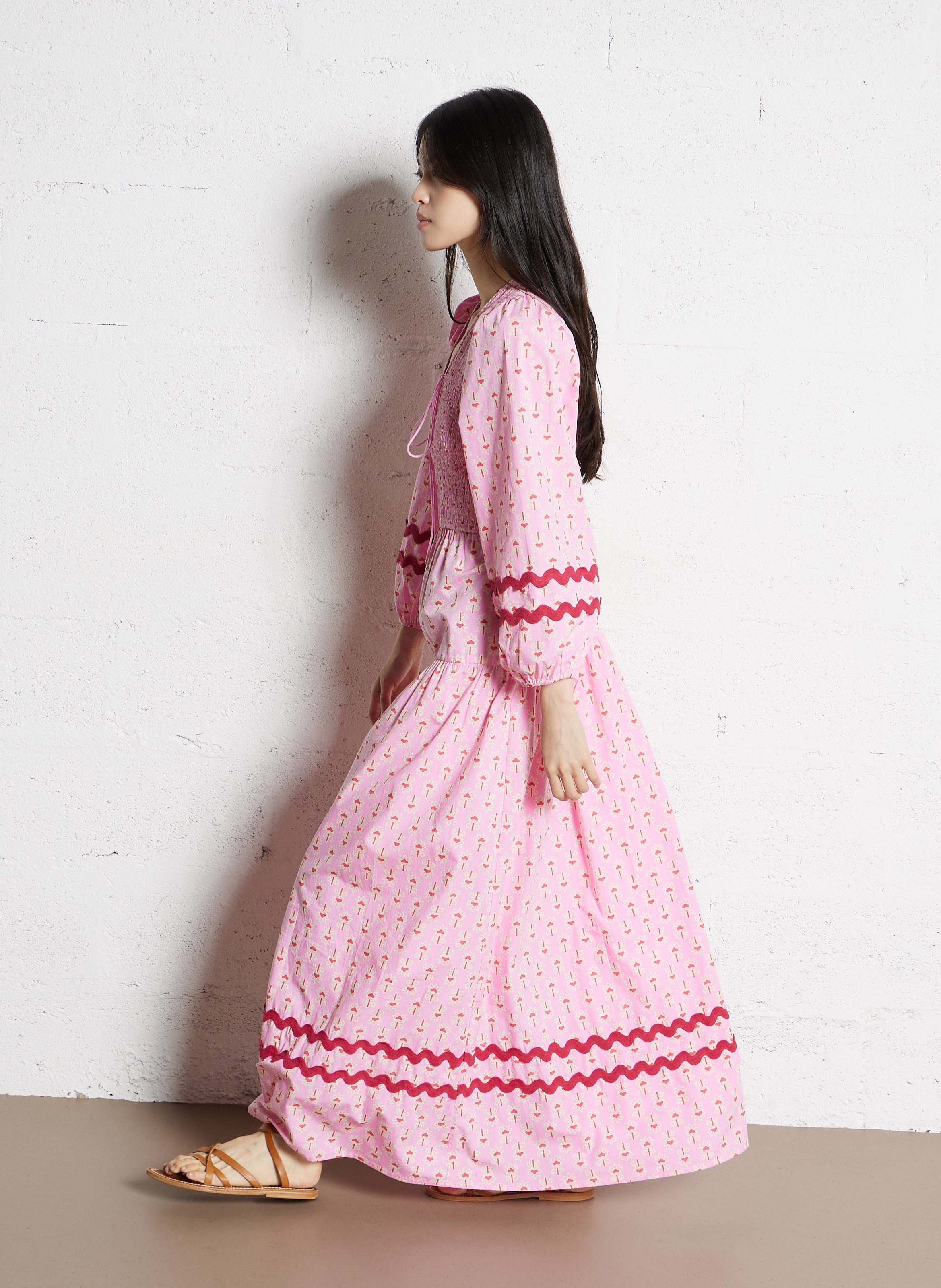 Halflange jurk met print ANTIK BATIK Roze