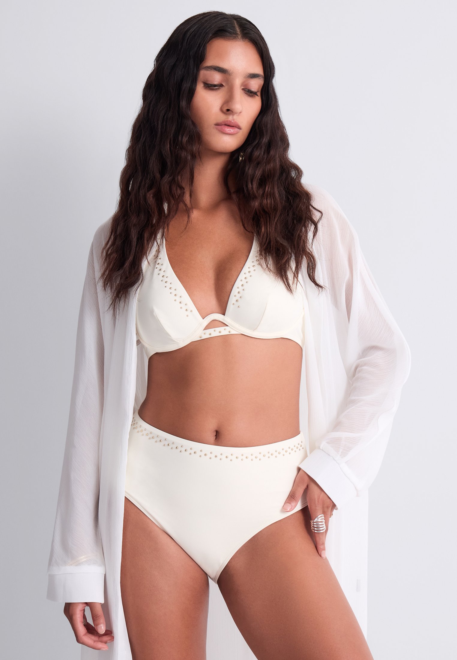 Alexa high-waisted bikini bottoms AUBADE White
