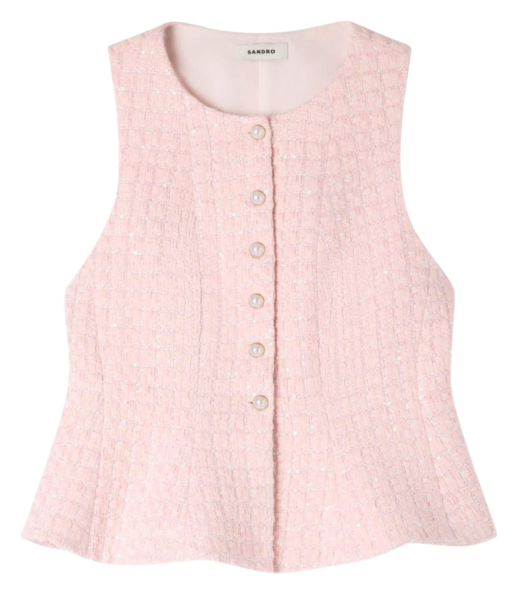 Top péplum en tweed SANDRO Rose