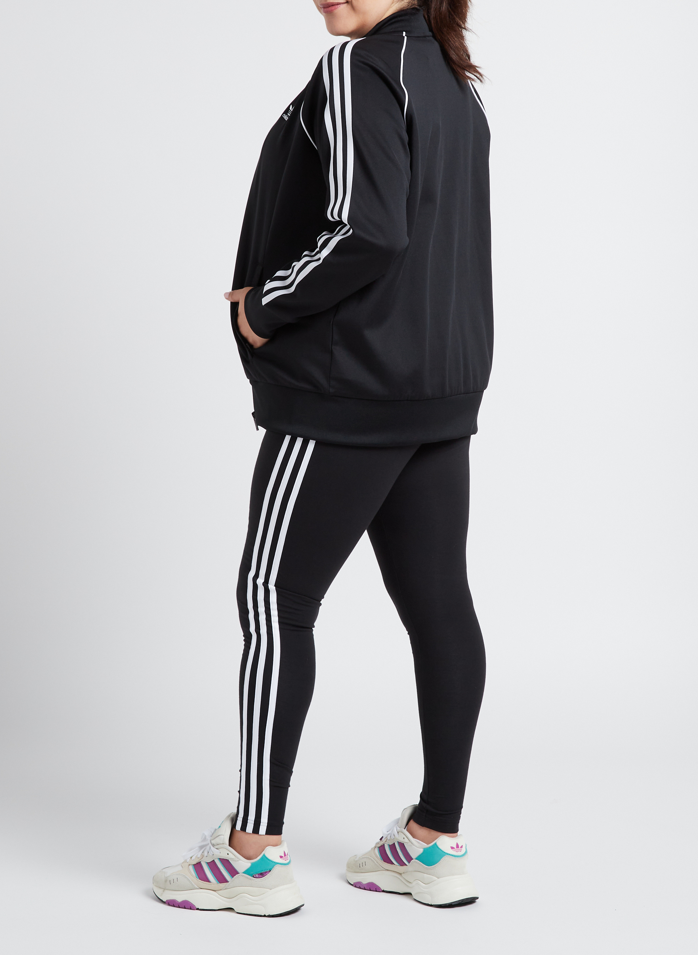 Jacke mit College-Kragen und Drei-Streifen-Dekor ADIDAS Schwarz