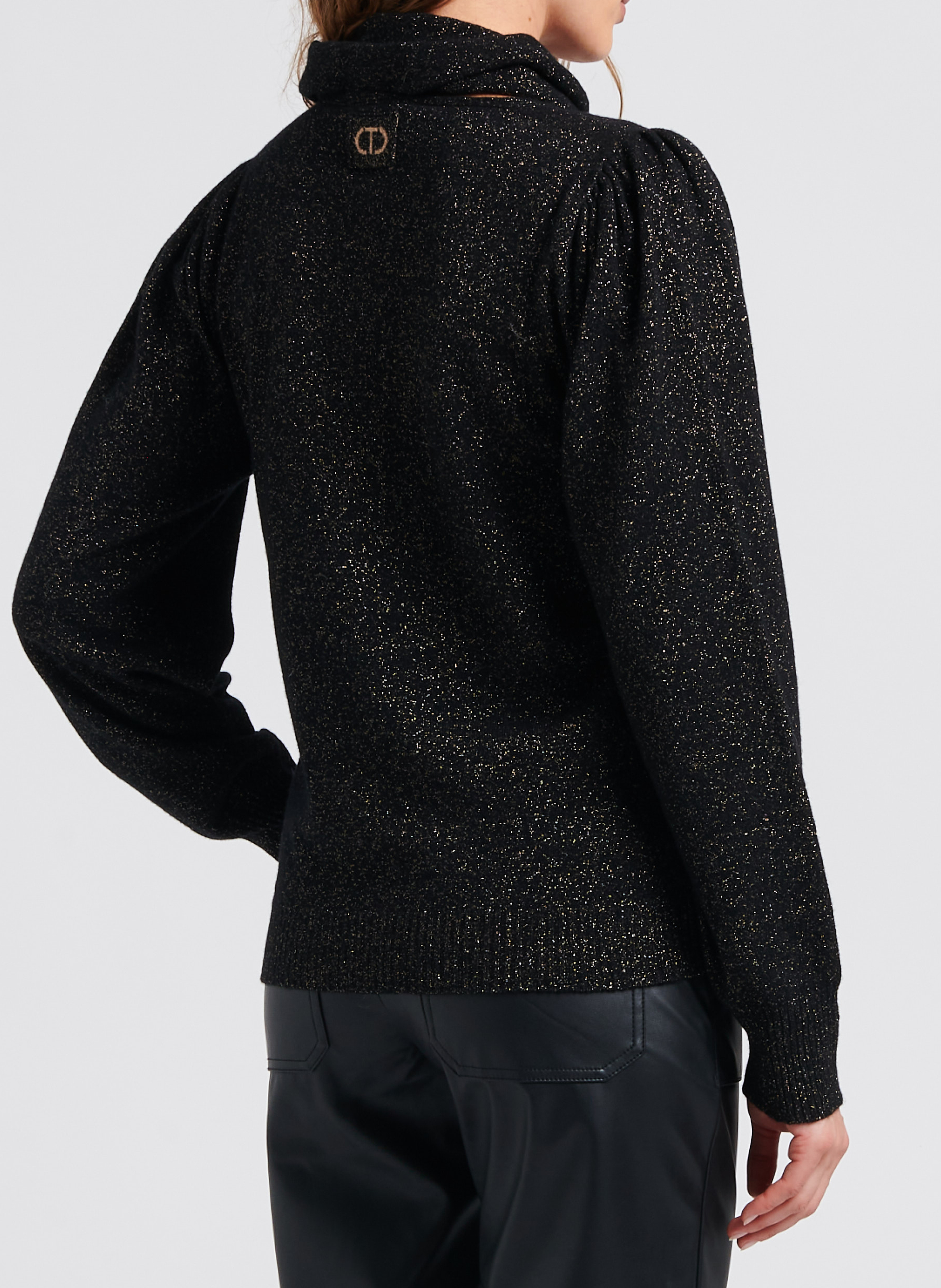 Wool-blend V-neck top TWINSET Black