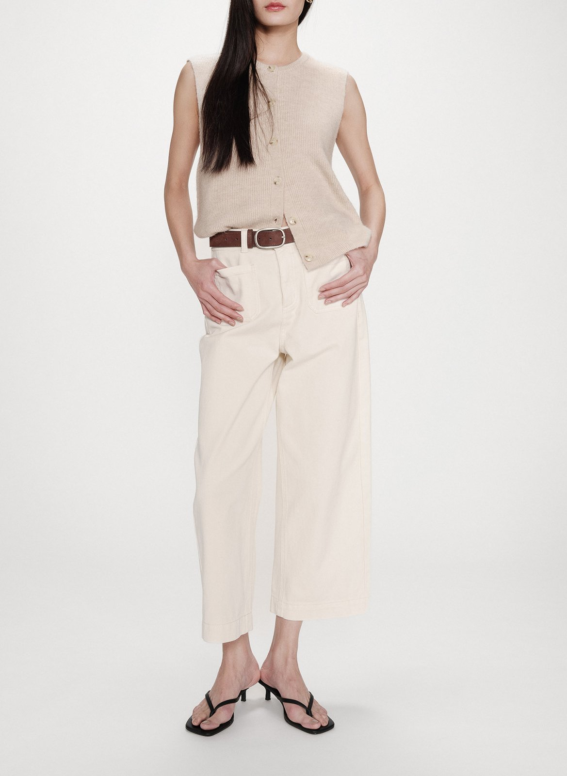 <p>Gerade geschnittene 7/8-Hose</p> Weiss