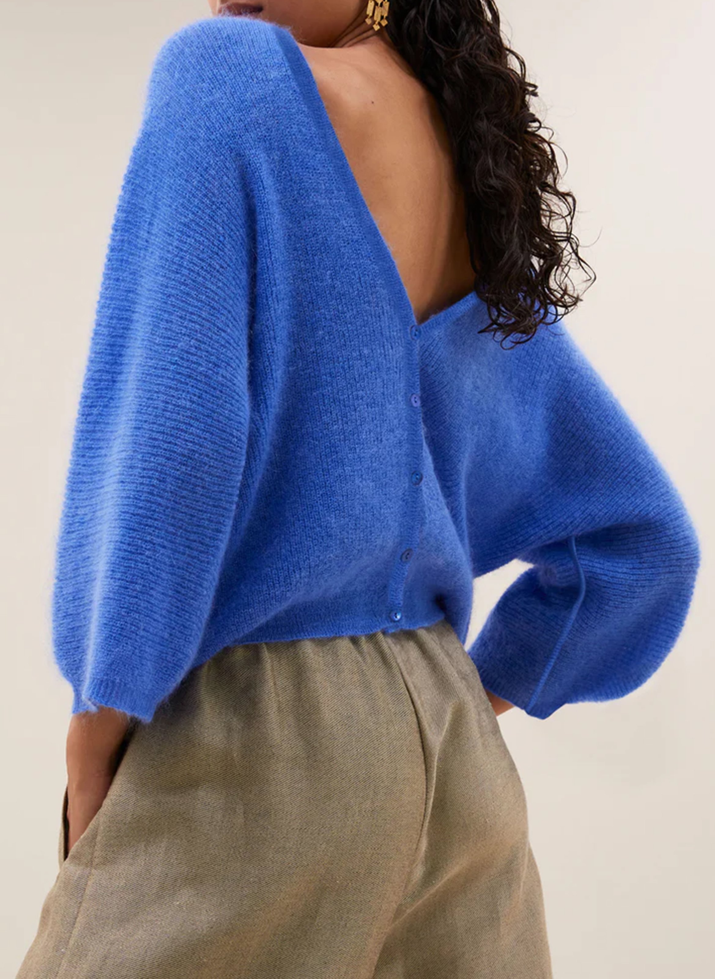 Recht, gebreid vest BY BAR Blauw