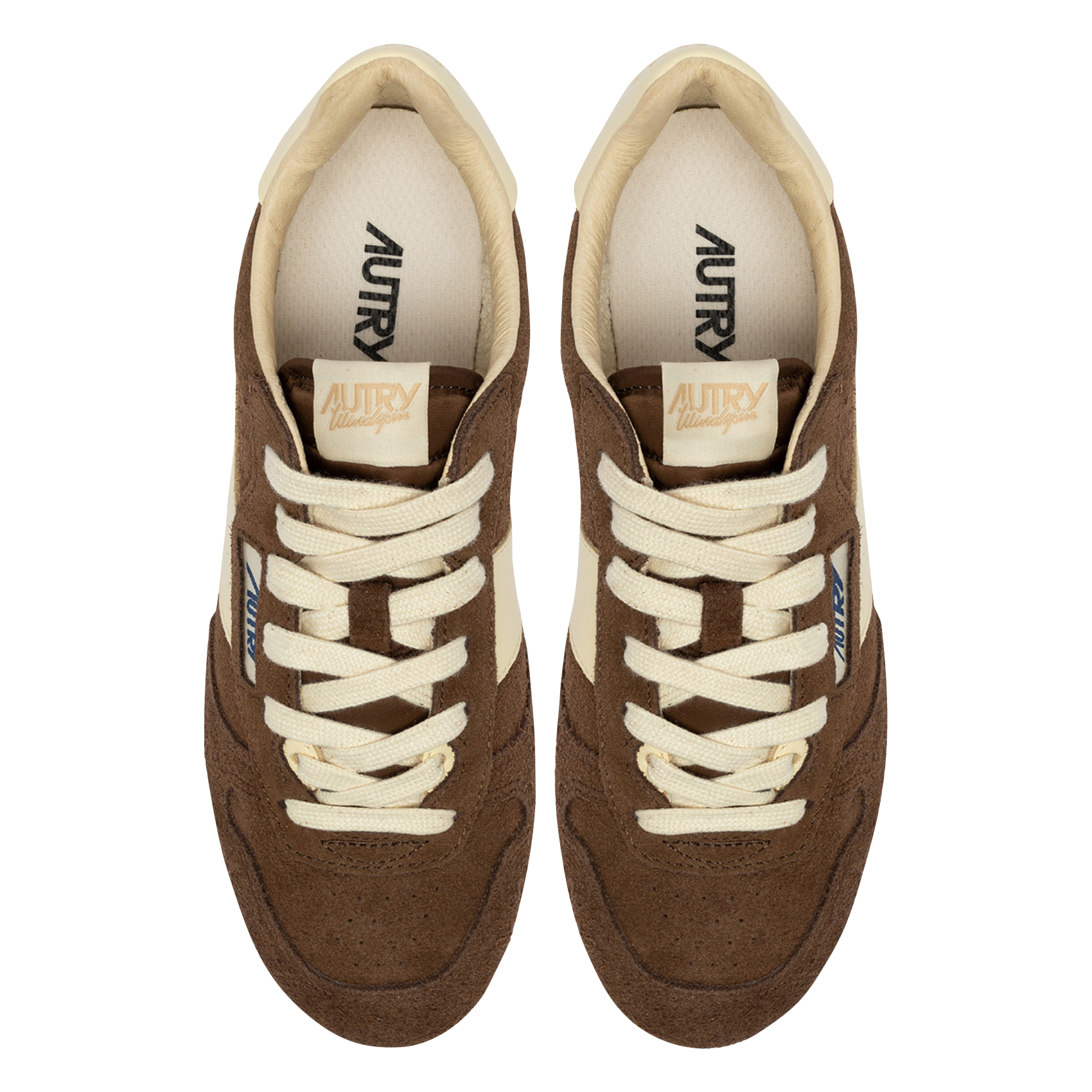 Baskets basses en cuir velours AUTRY Marron