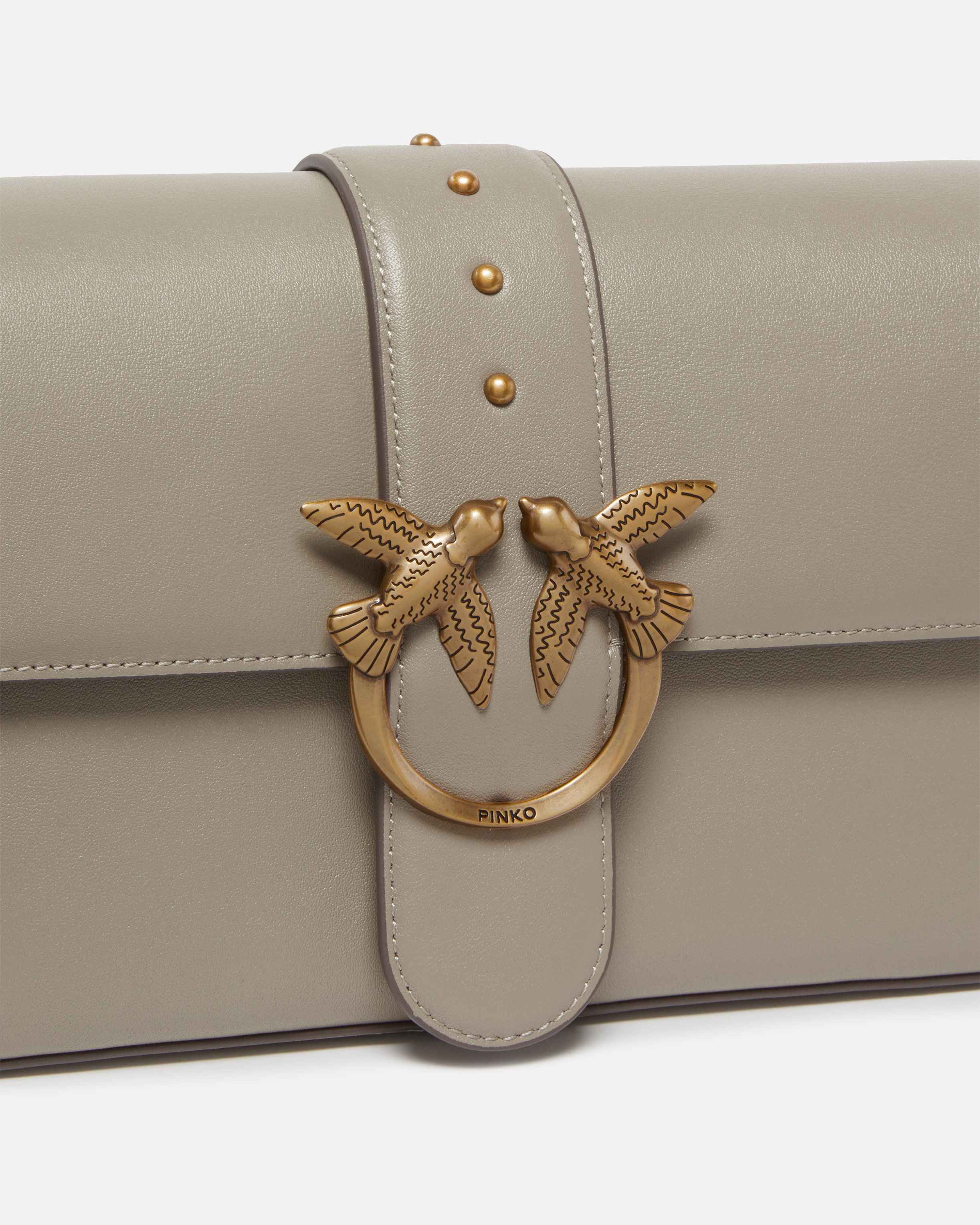 Medium leather love bag with shoulder strap PINKO Brown