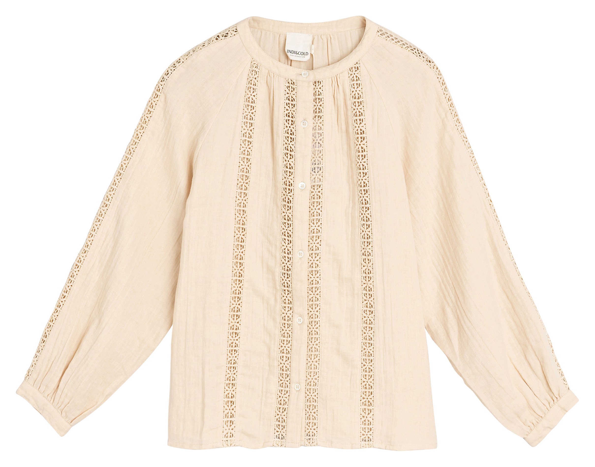 Organic Cotton Lace Blouse INDI & COLD Pink