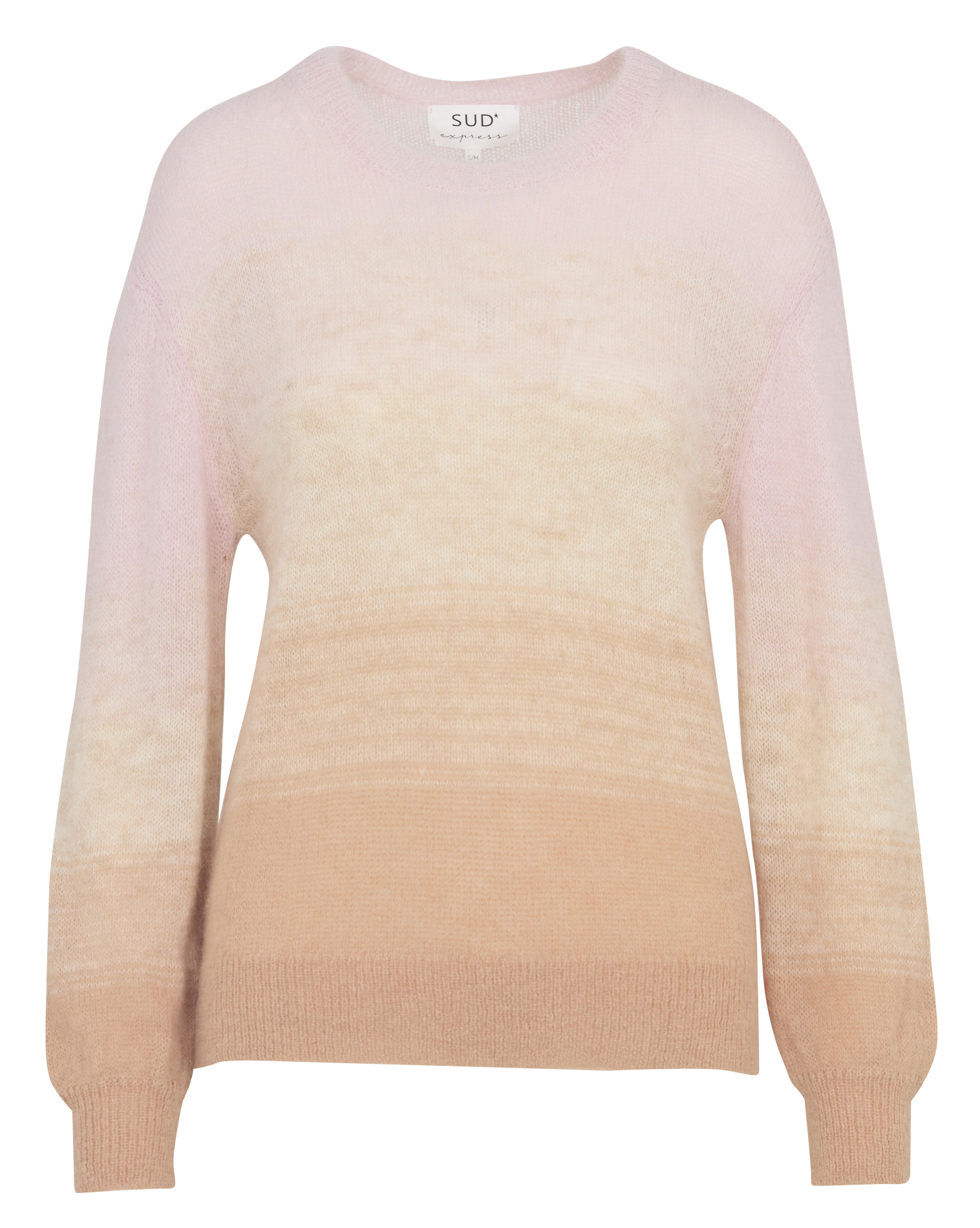 Round-neck wool-blend straight-cut sweater SUD EXPRESS Pink
