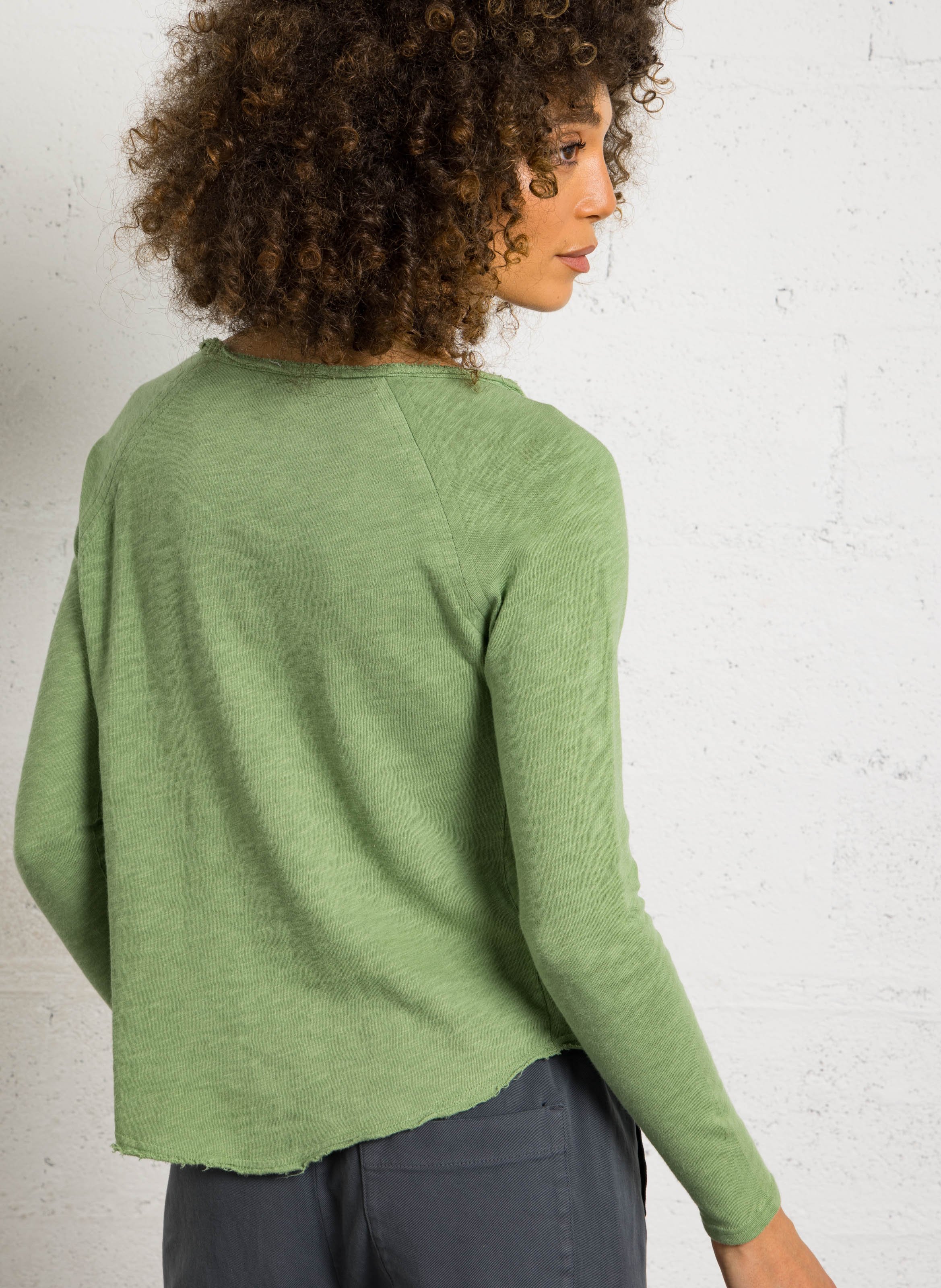 Tee-shirt col rond en coton AMERICAN VINTAGE Vert