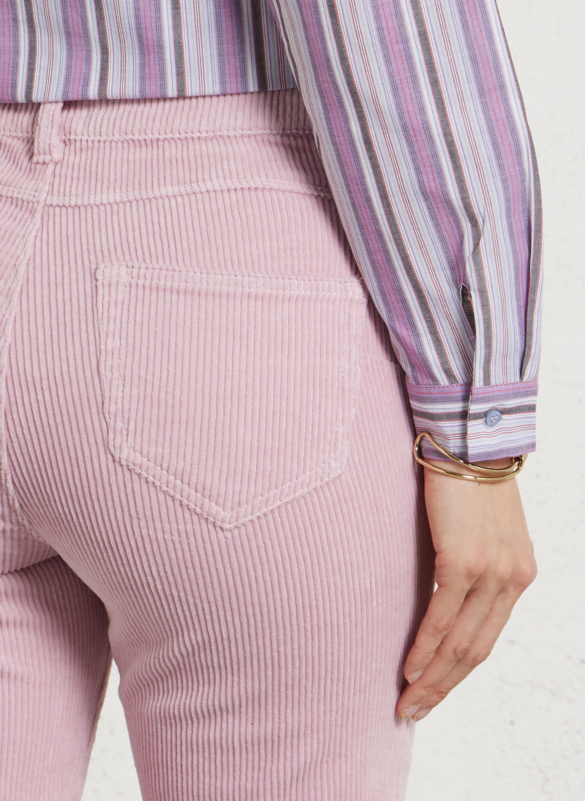 Pantalon flare en velours côtelé MAISON 123 Rose