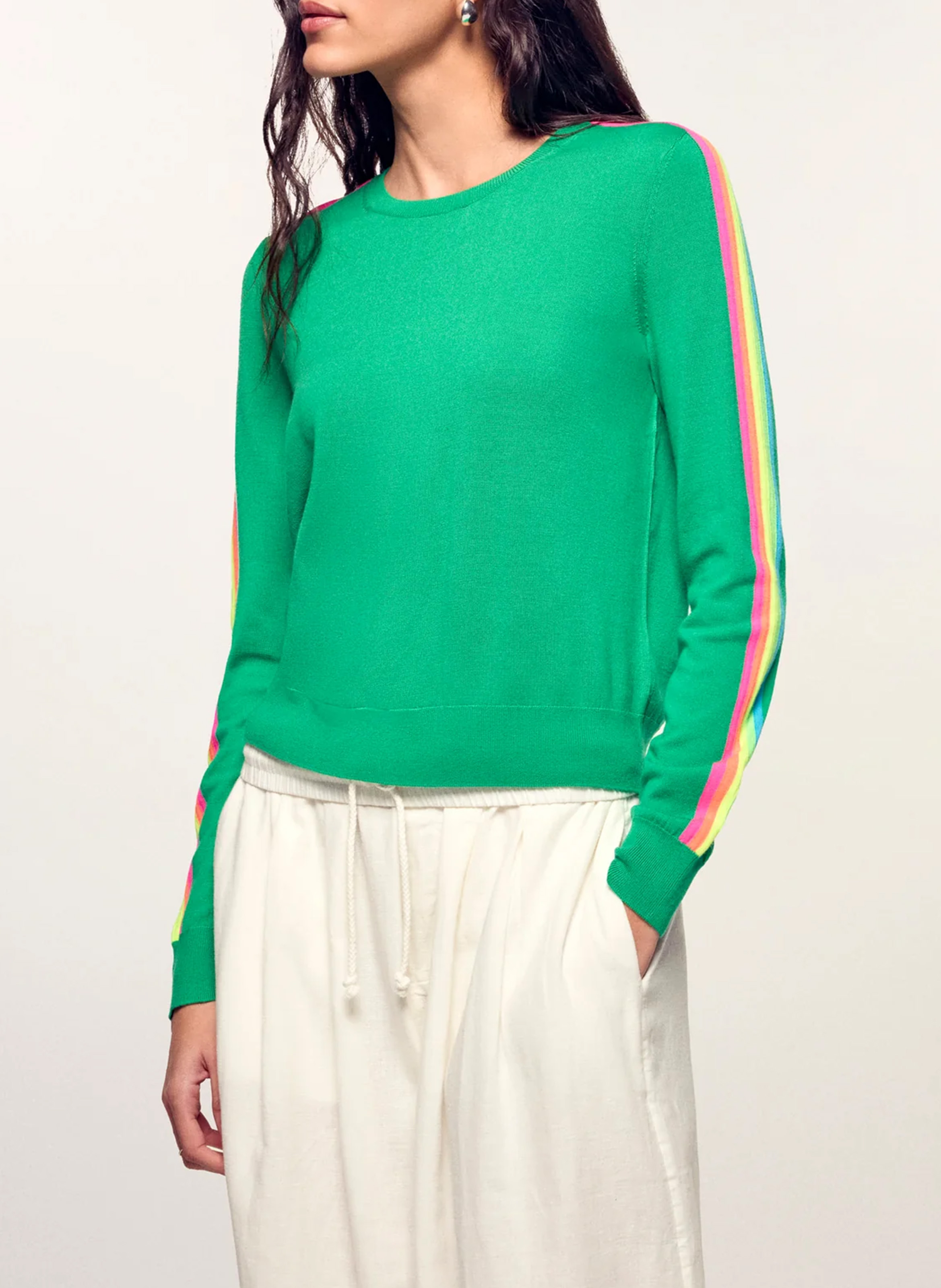 Round neck straight striped merino wool sweater FROM FUTURE