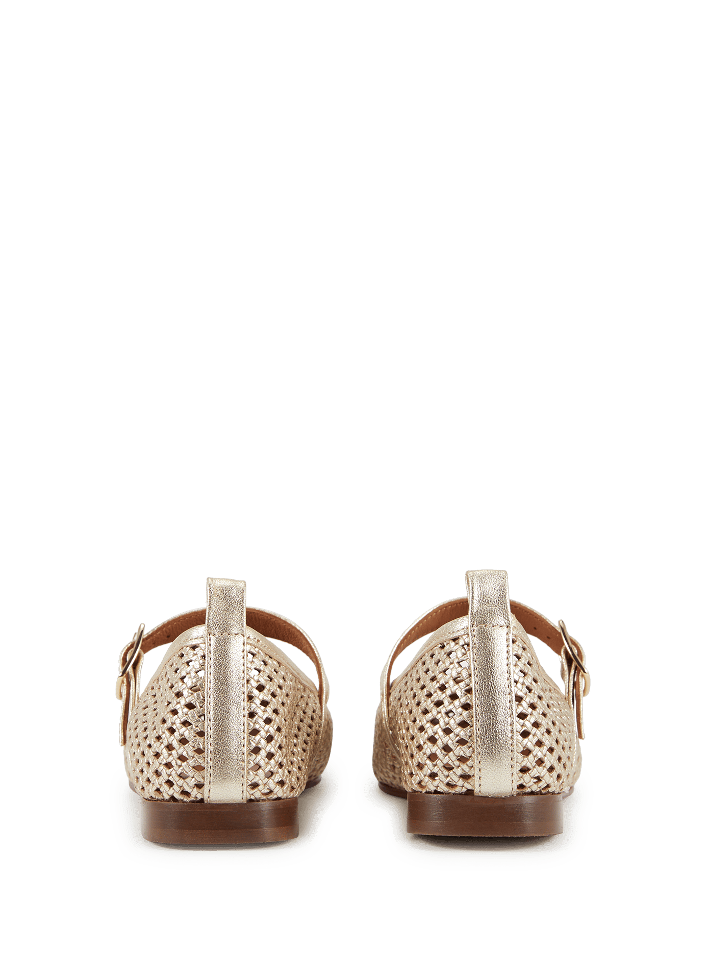 Doorgestikte suède leren ballerina's SAISON 1865 Goudkleurig