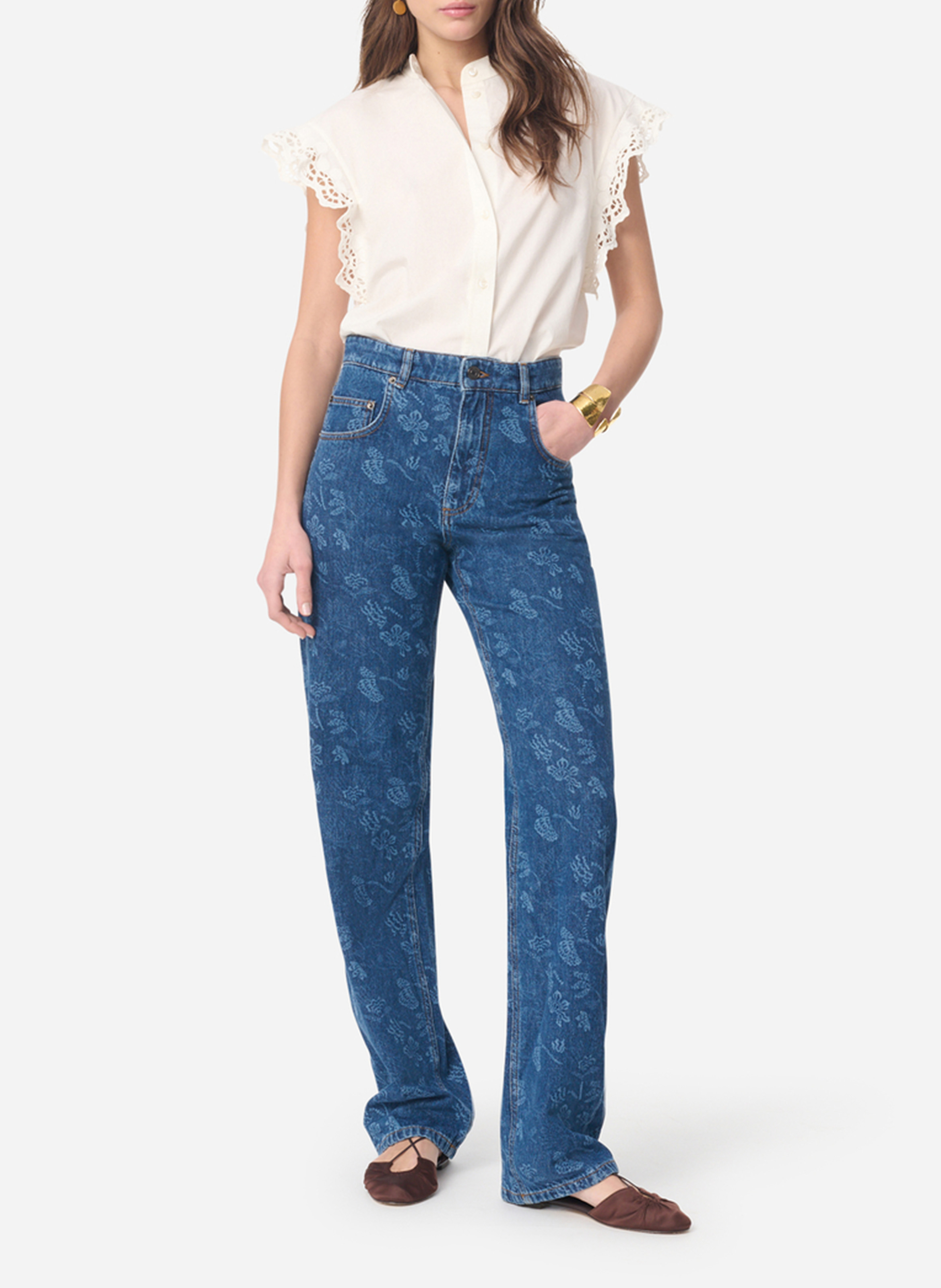 Straight Cut Jeans mit Print VANESSA BRUNO Mehrfarbig