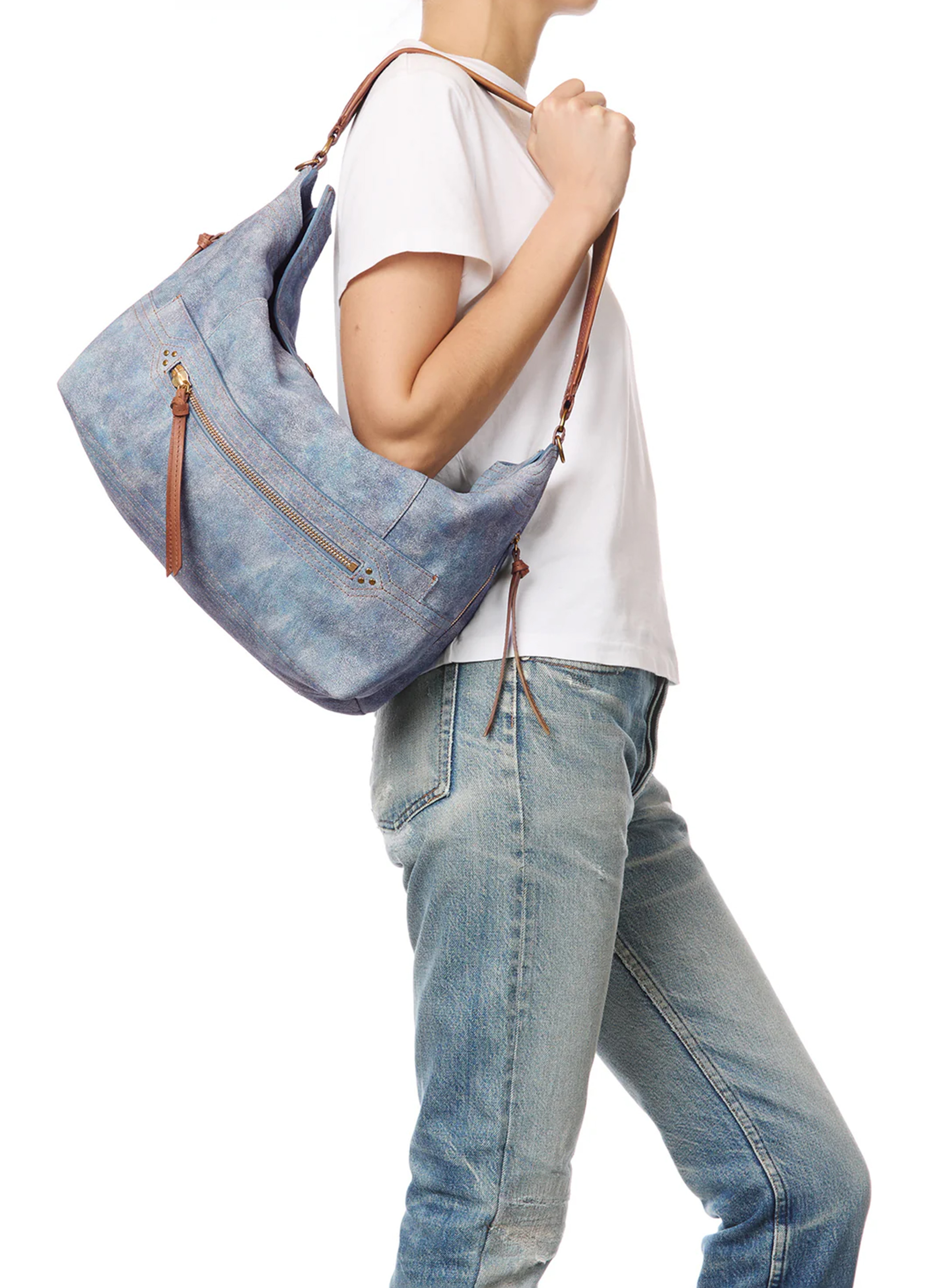 Suede shopper Blue