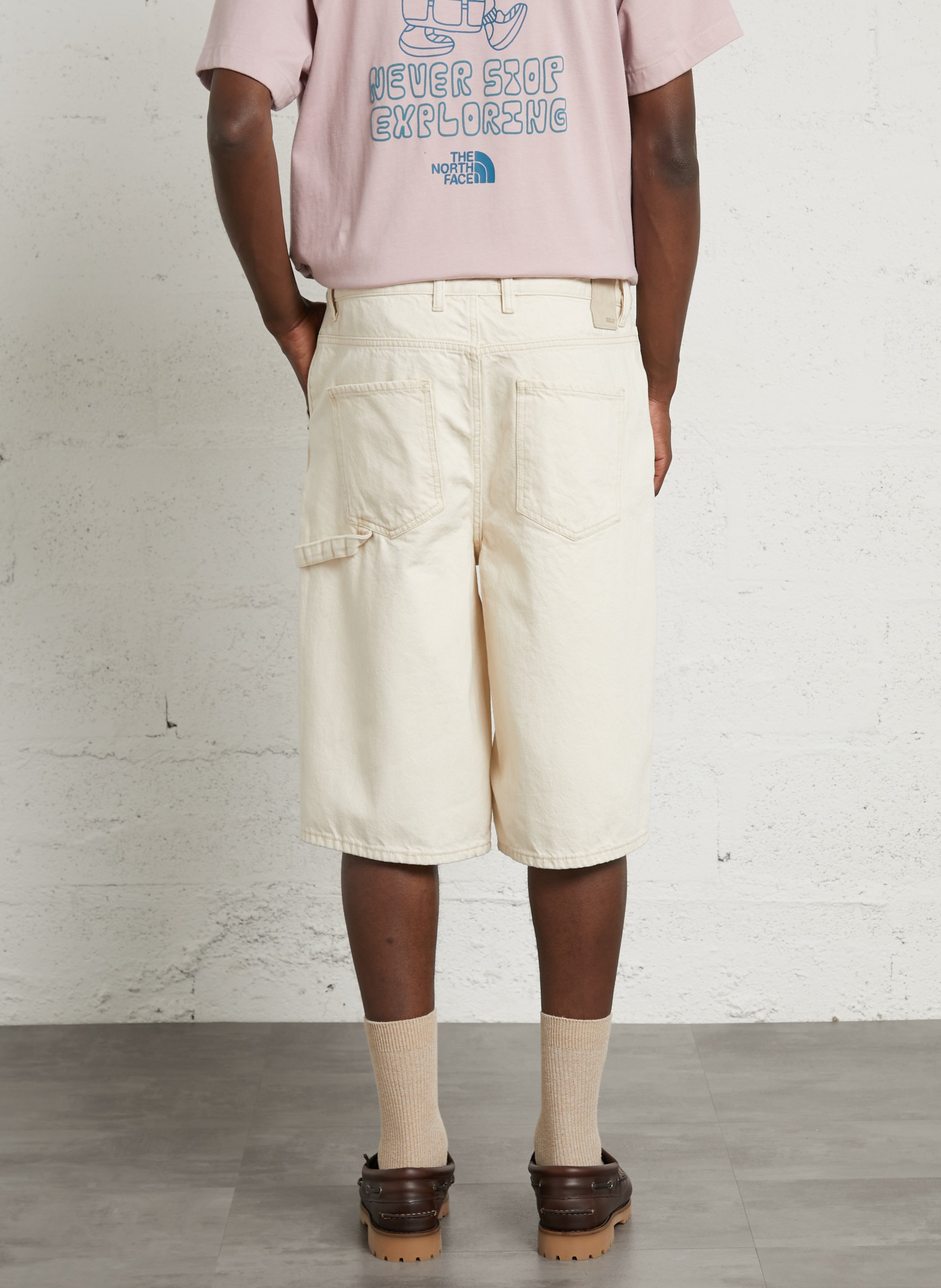 Short denim in cotton SOLID Beige