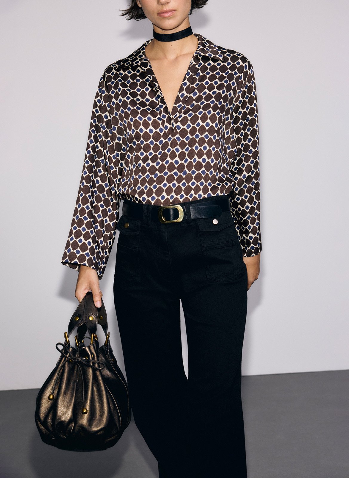 Blouse ample à motifs géométrique GERARD DAREL Marron
