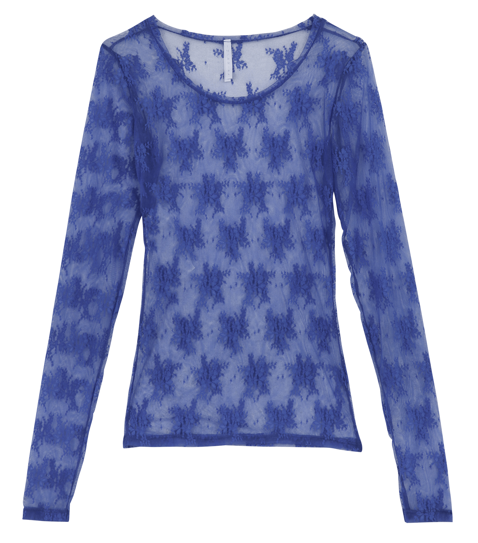 Round neck t-shirt with floral embroidery IMPERIAL Blue