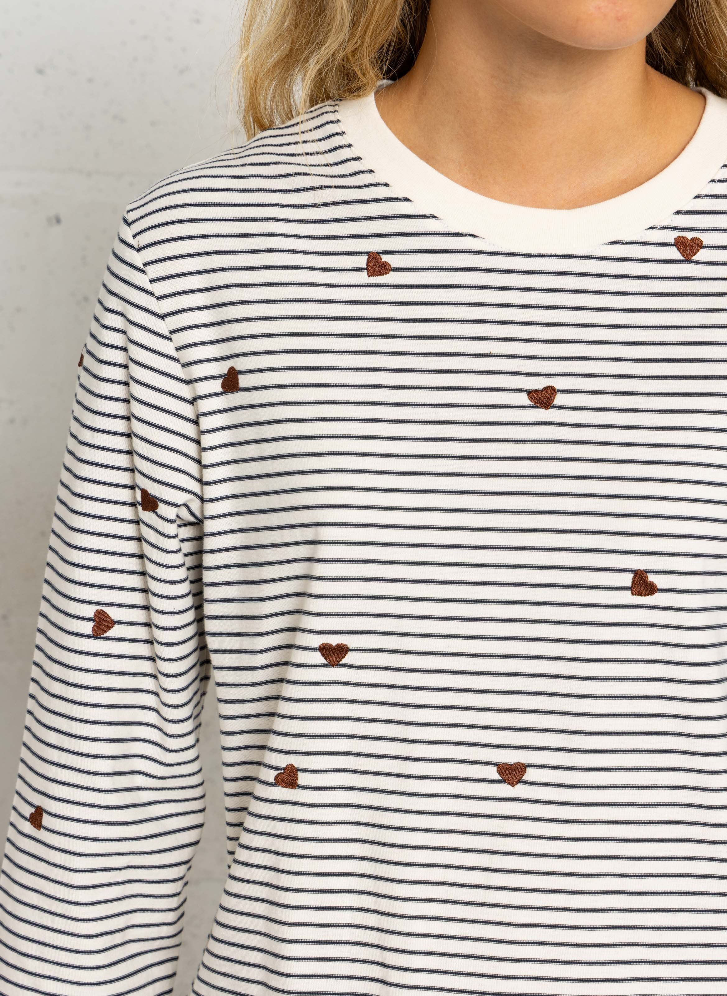 Gestreept T-shirt met lange mouwen DES PETITS HAUTS Bruin