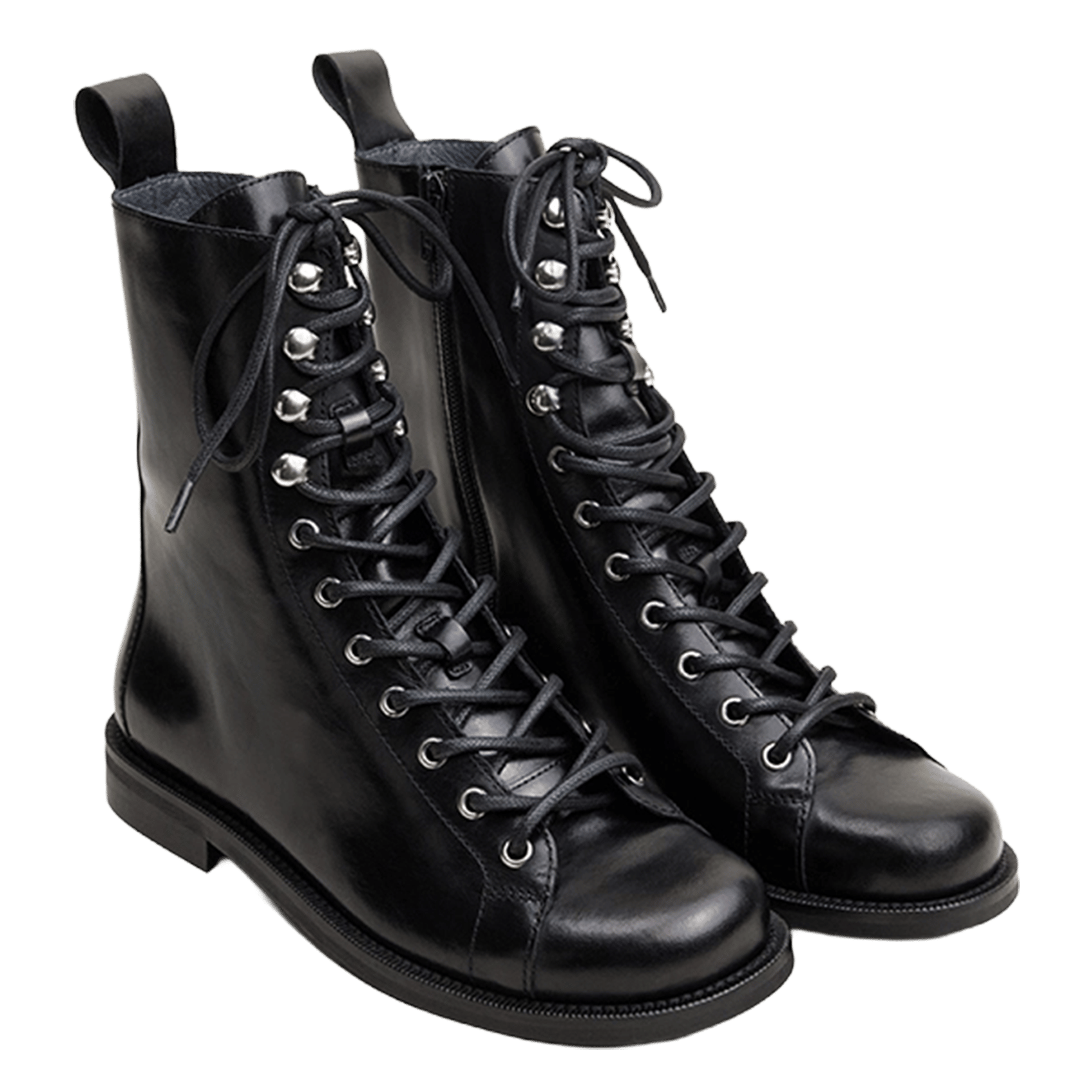 Lace-up leather mid-calf boots JONAK Black