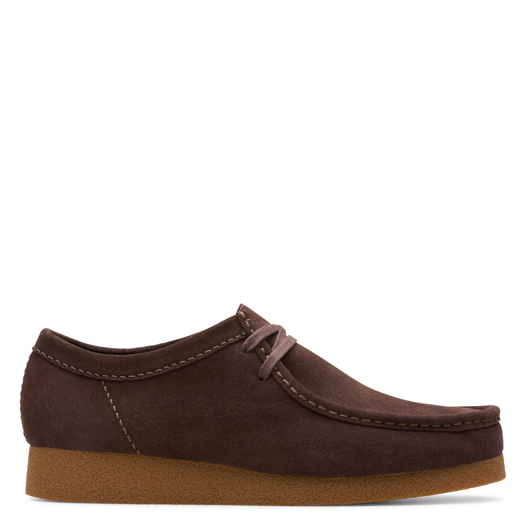 Boots basses à lacets en cuir velours CLARKS Marron