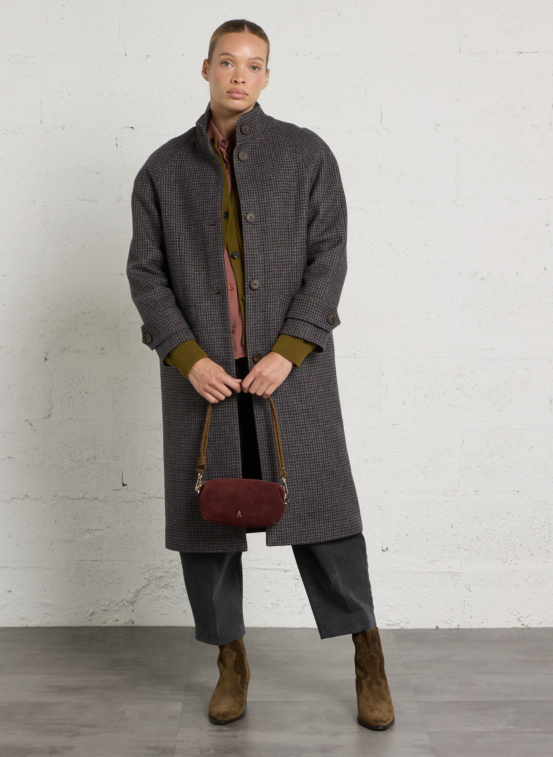 Leather clutch bag CRAIE STUDIO Red