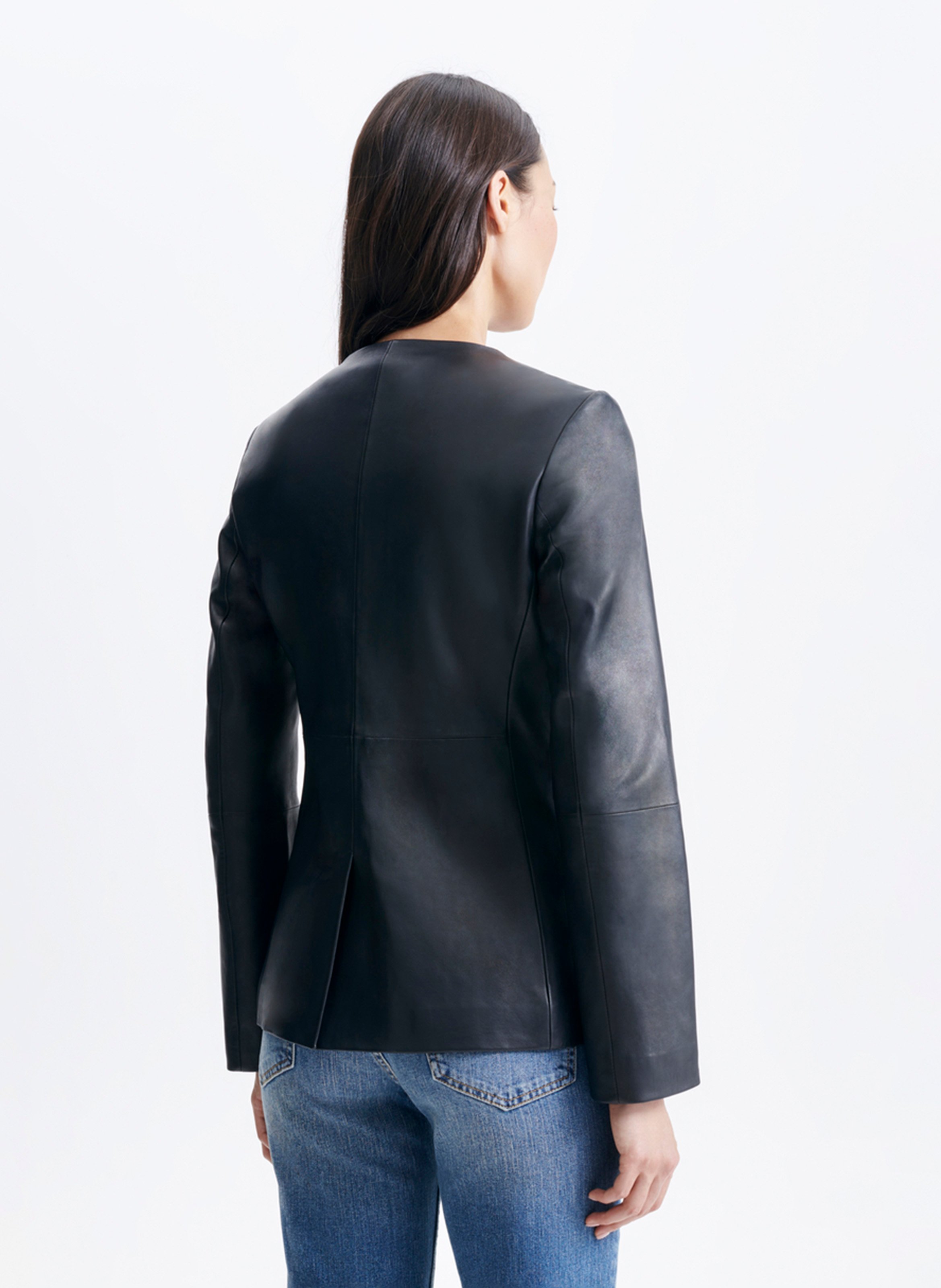 Fitted leather jacket VANESSA BRUNO Black