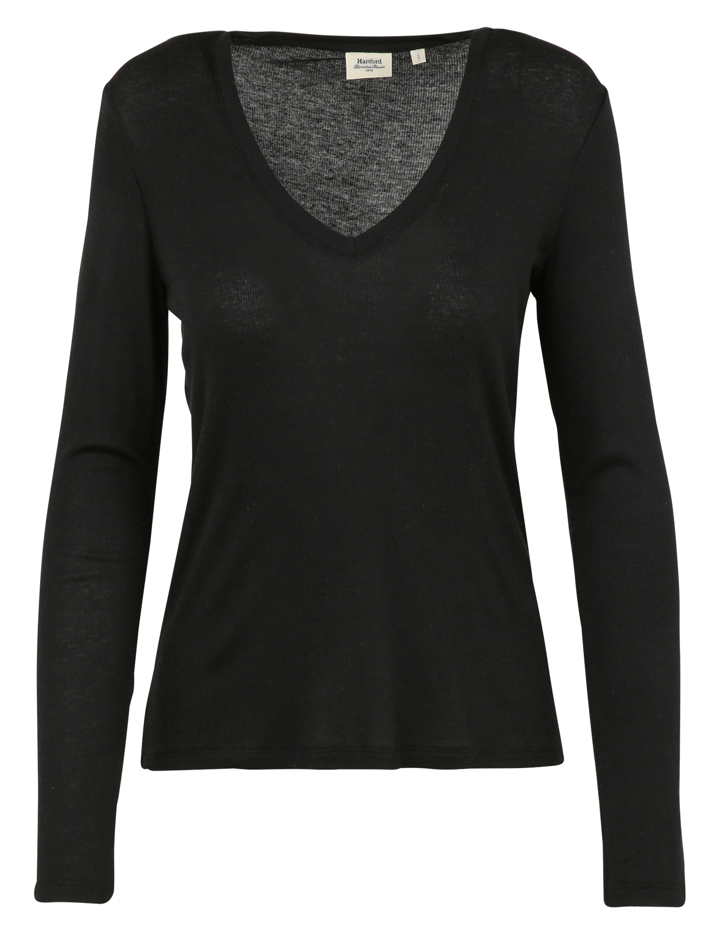 T-shirt cintré manches longues HARTFORD Noir