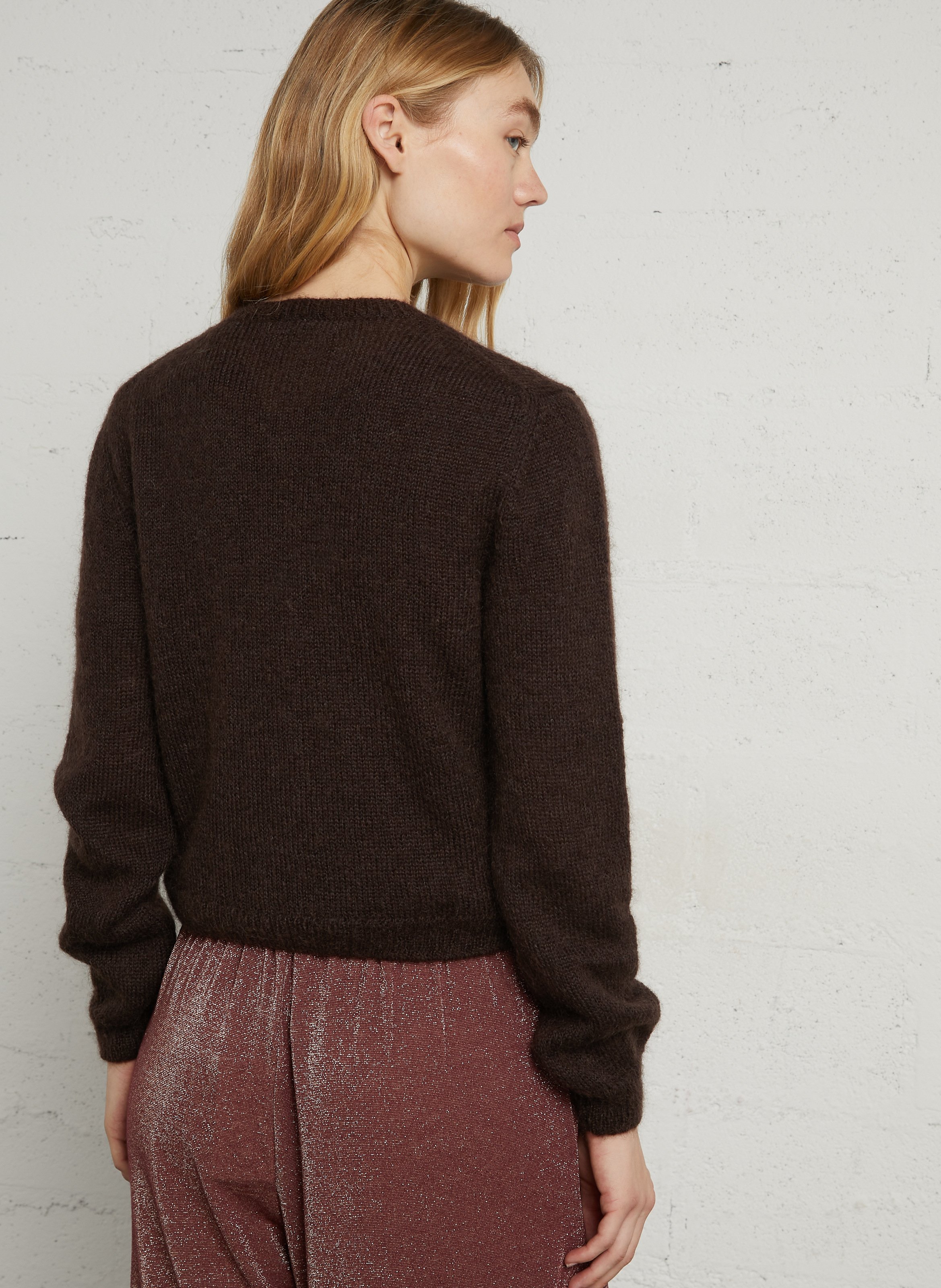 Blend of mohair and merino wool vest MASSCOB Brown