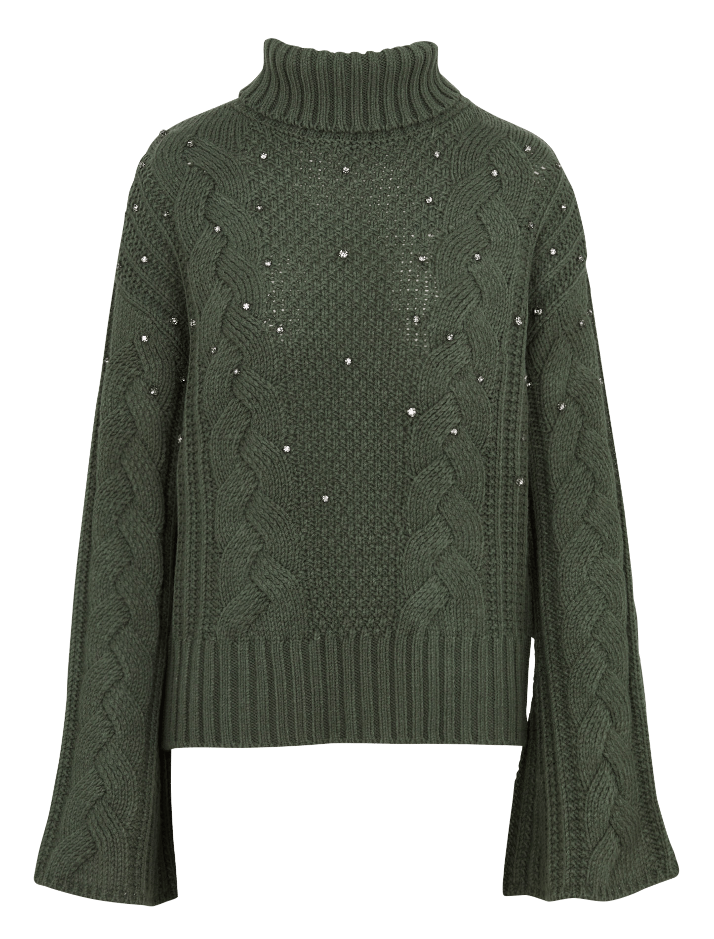 Pull ample col roulé à strass LIU JO Vert